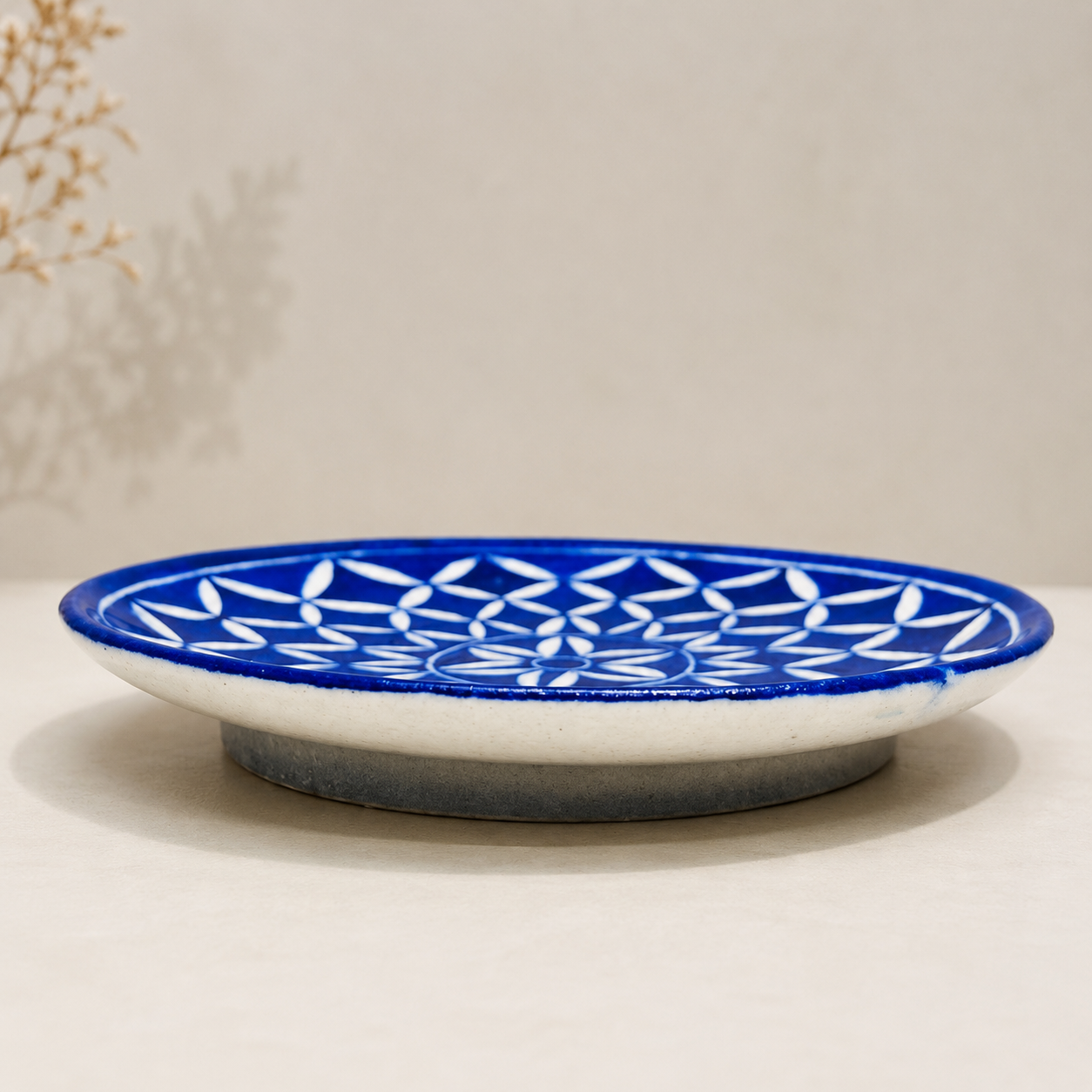 10 Inch Blue Pottery Plate