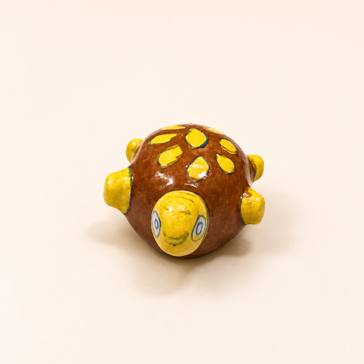 Blue Pottery Tortoise Paperweight
