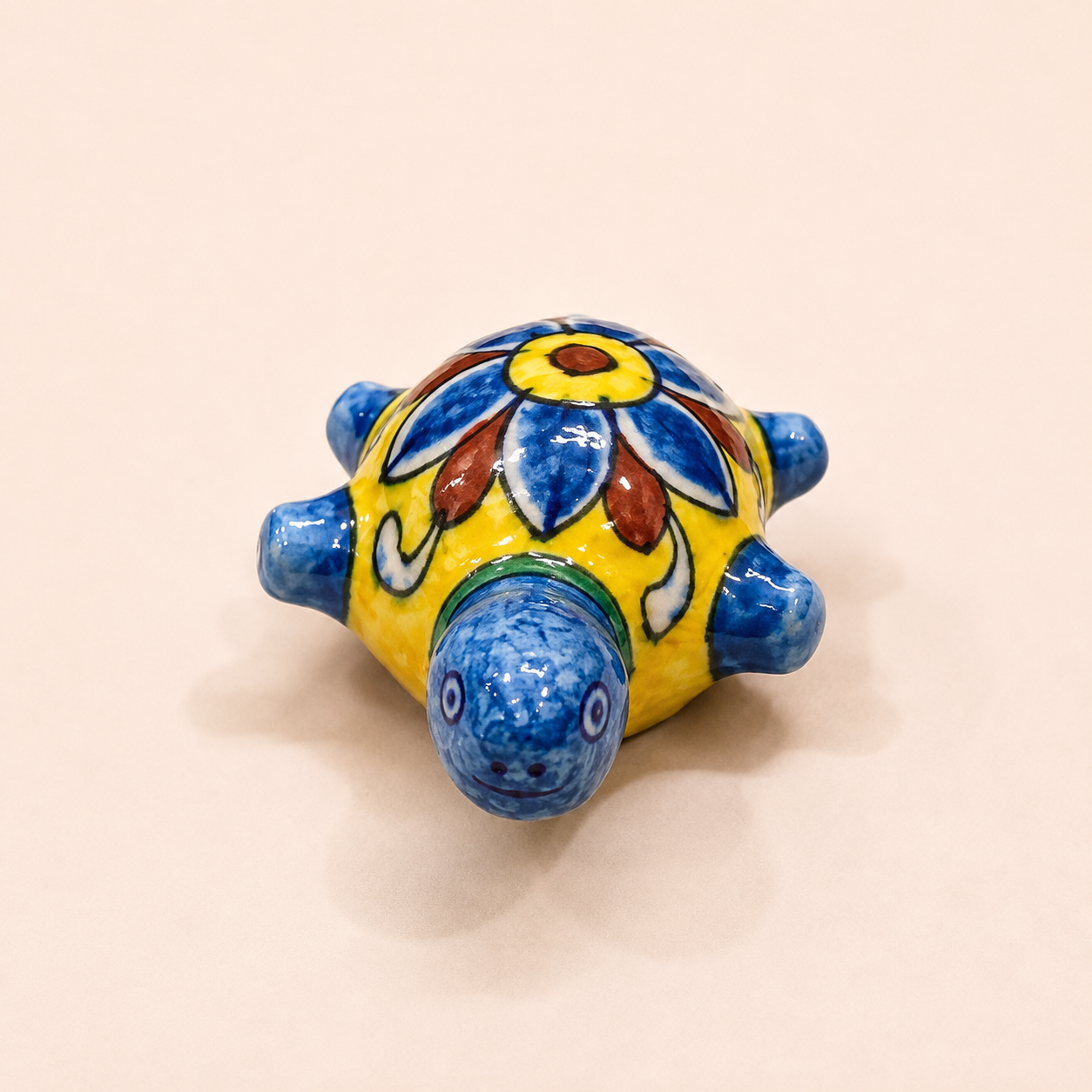 Blue Pottery Tortoise Paperweight