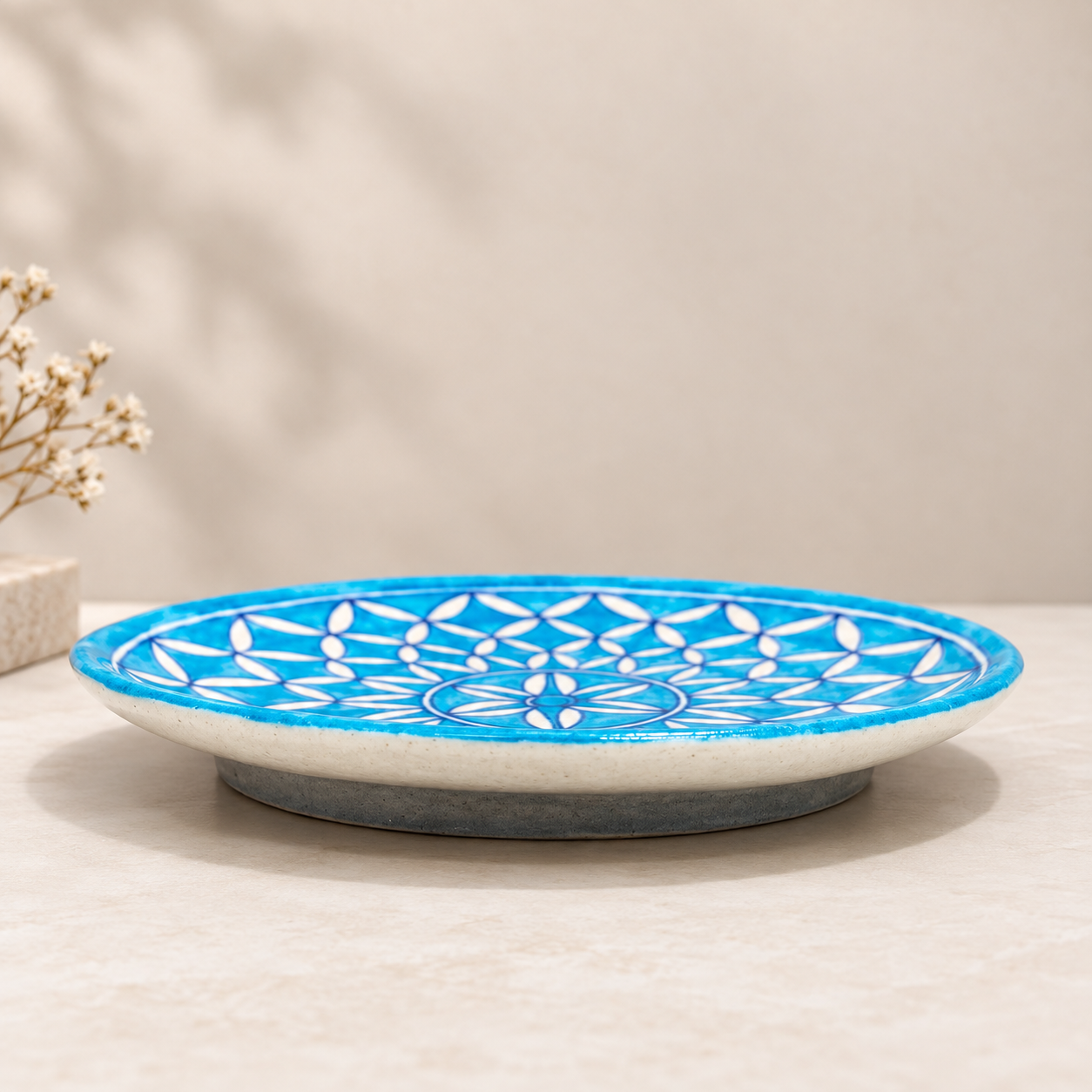 10 Inch Blue Pottery Plate