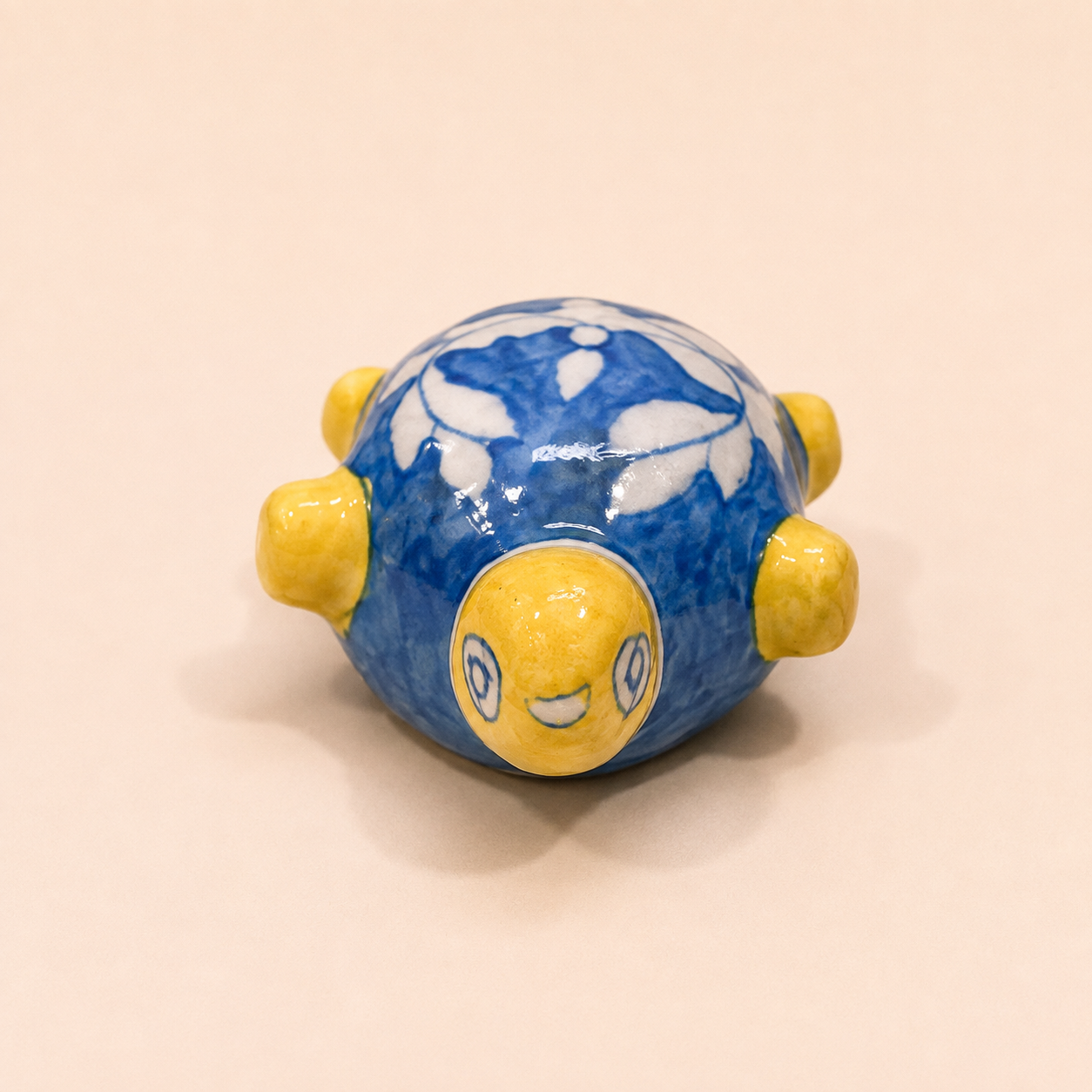 Blue Pottery Tortoise Paperweight