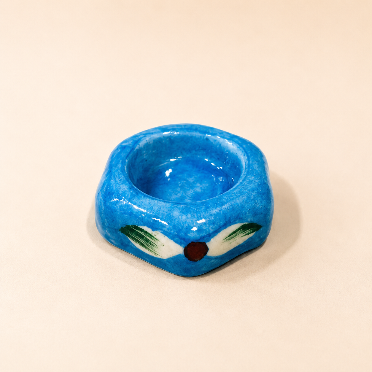 Blue Pottery Tea Light Holder