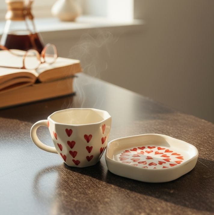 Love Doodle Cup & Saucer Set (1 Cup + 1 Saucer)