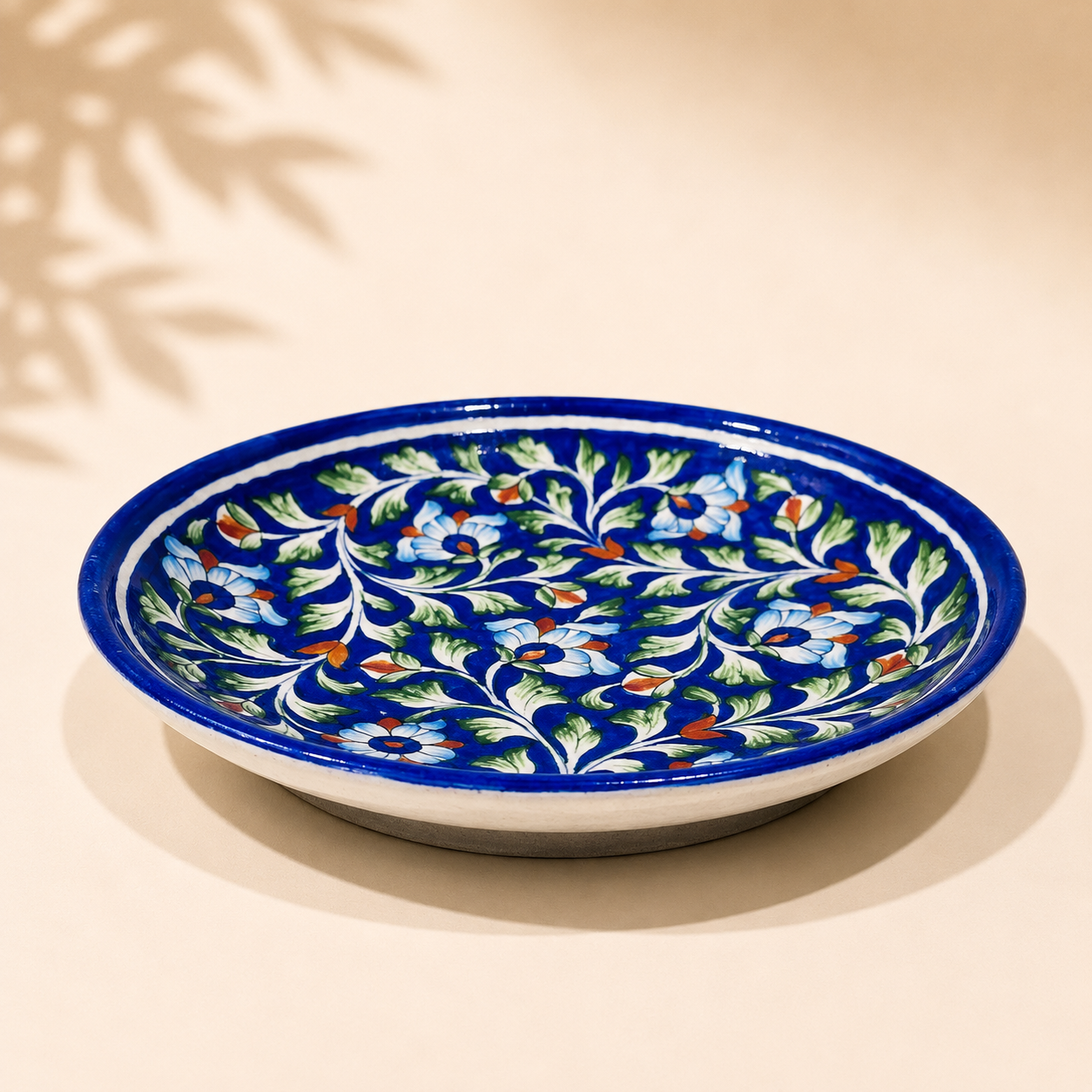 10 Inch Blue Pottery Plate