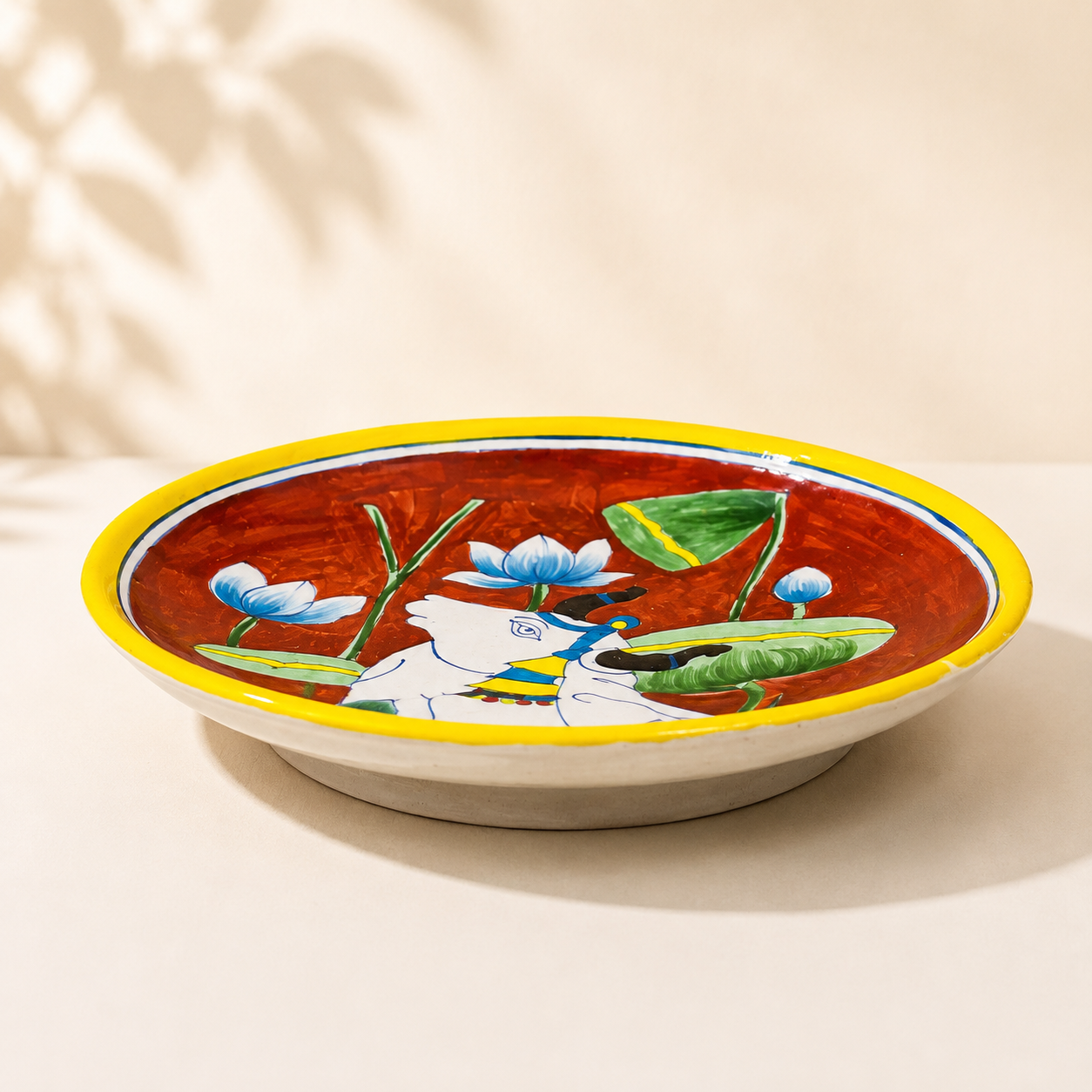 10 Inch Blue Pottery Plate