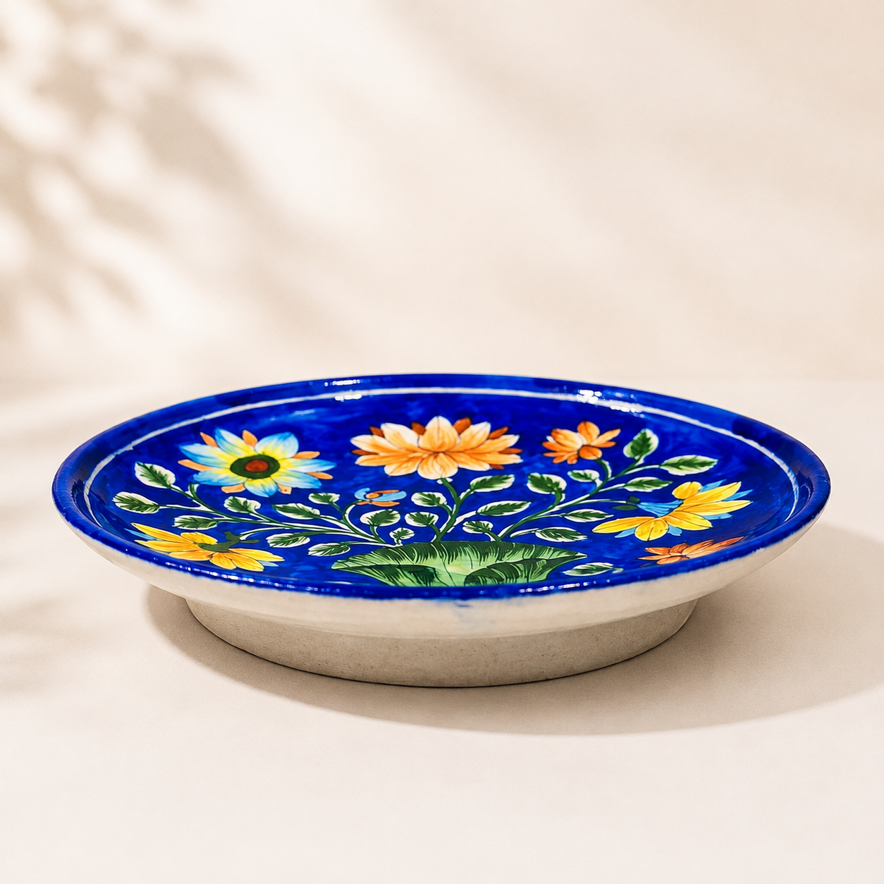 10 Inch Blue Pottery Plate