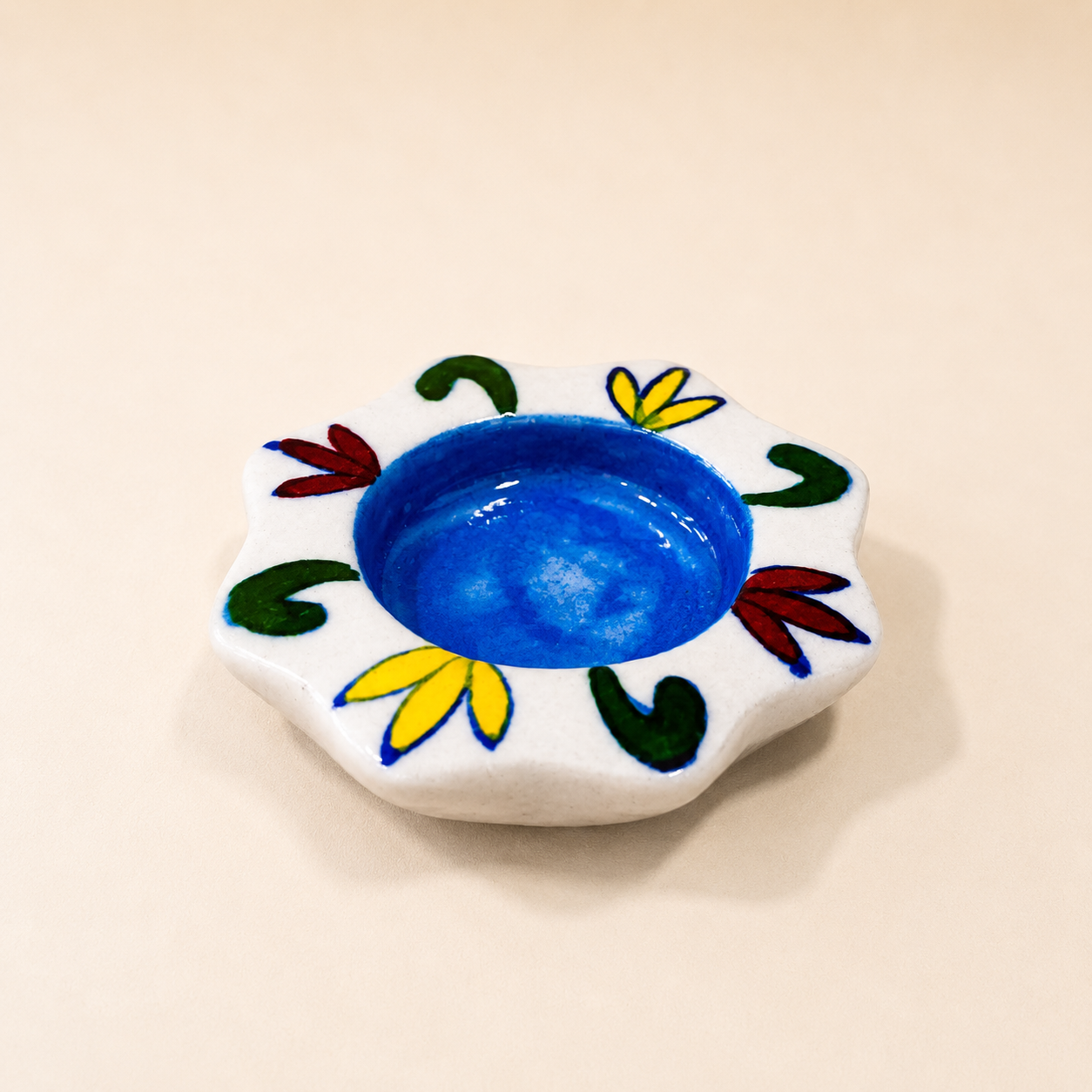 Blue Pottery Tea Light Holder