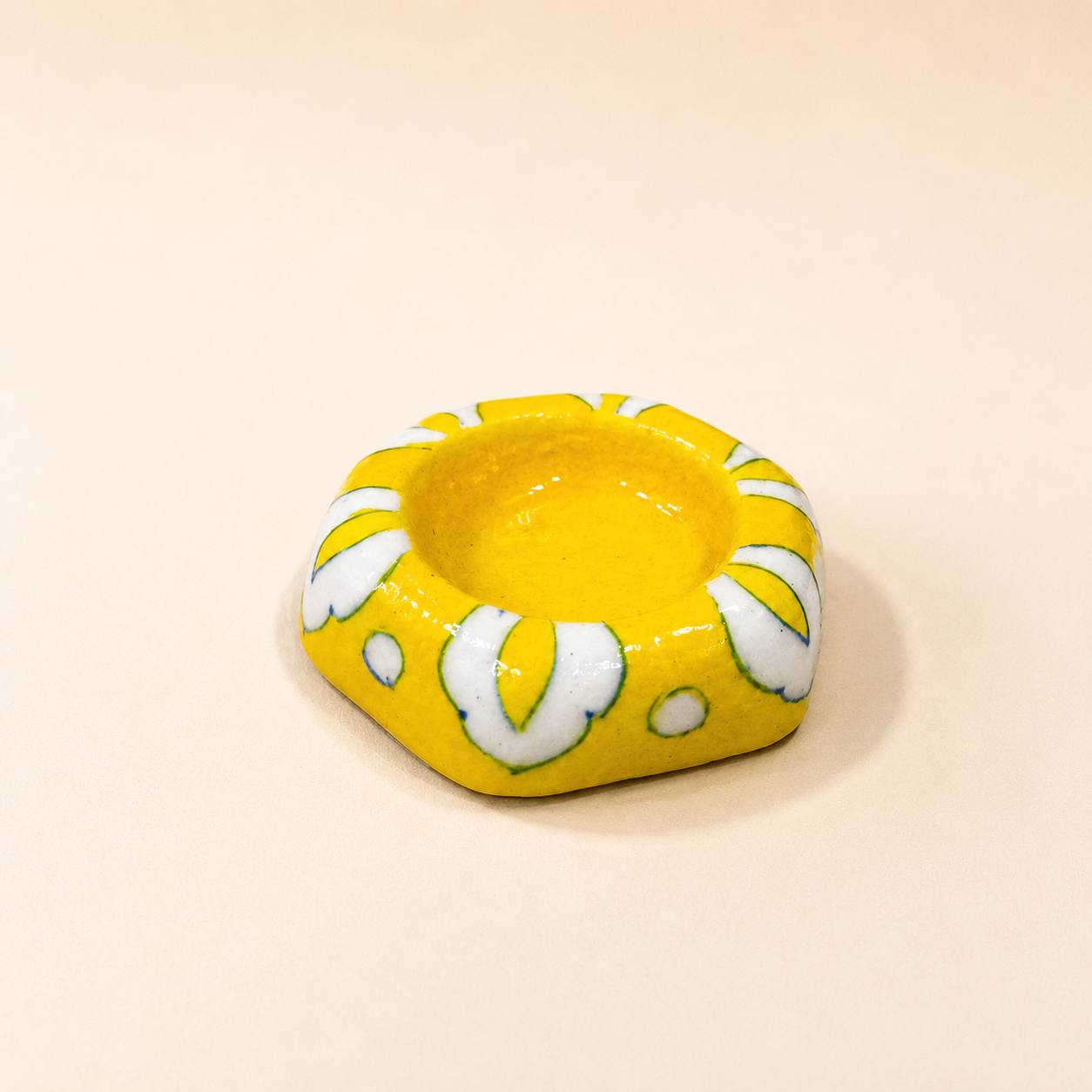 Blue Pottery Tea Light Holder