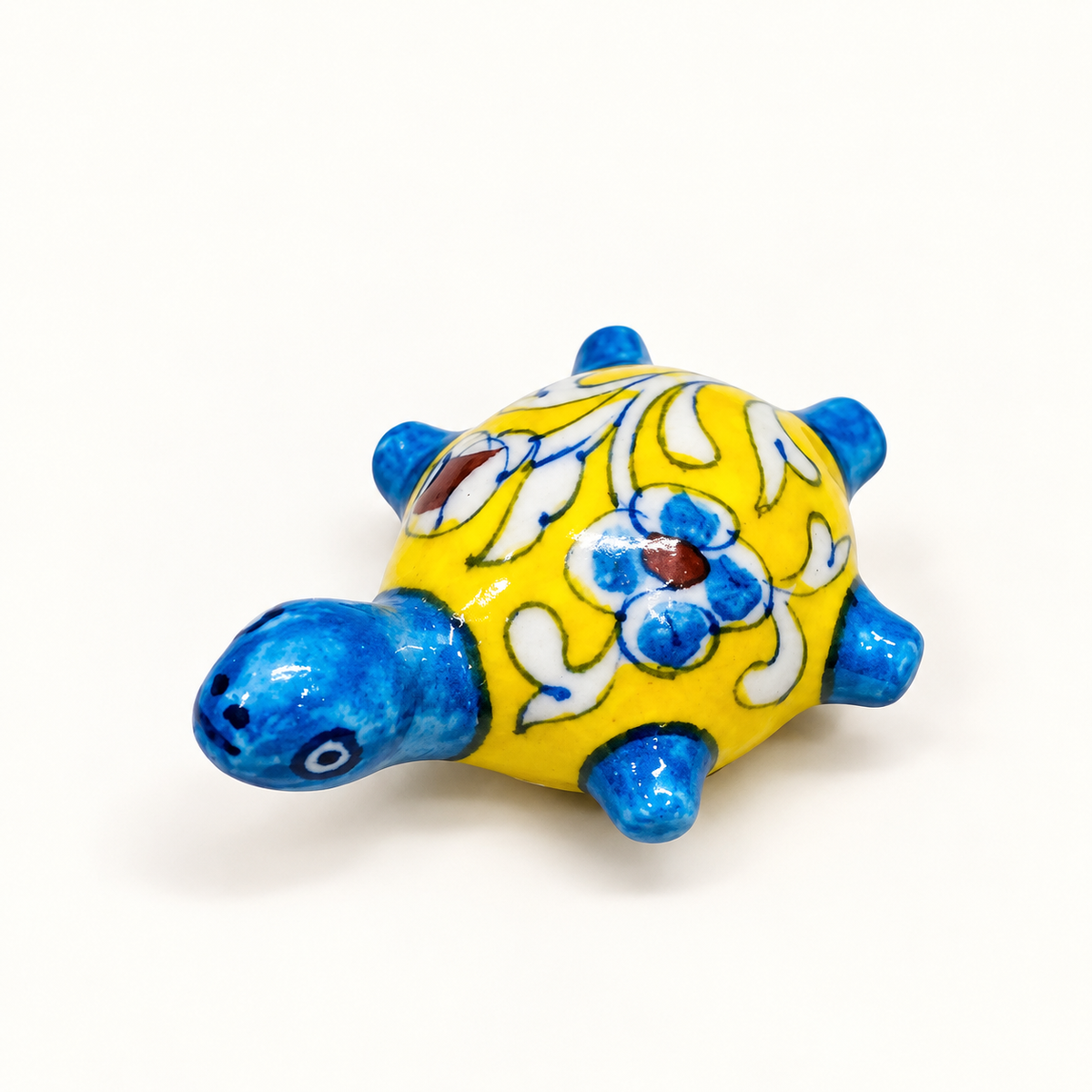 Blue Pottery Tortoise Paperweight
