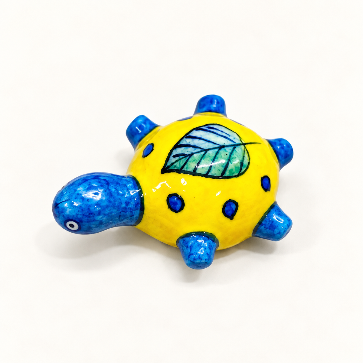 Blue Pottery Tortoise Paperweight