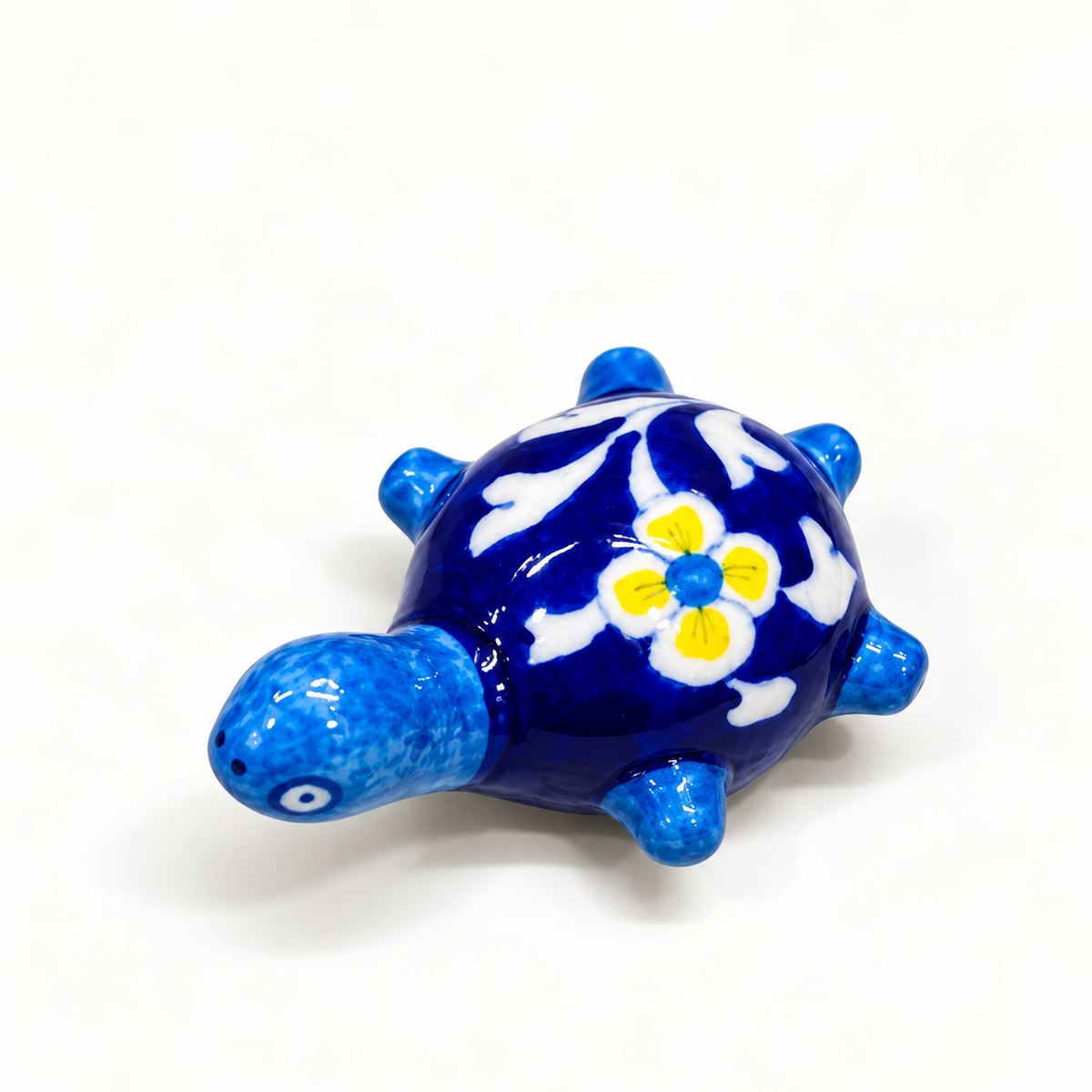 Blue Pottery Tortoise Paperweight