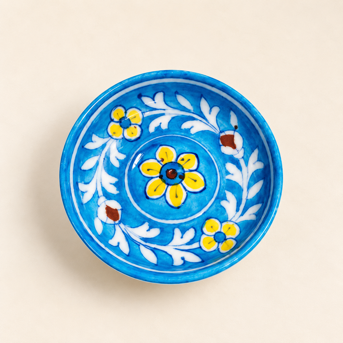 4-inch Blue Pottery Incense Stick Holder