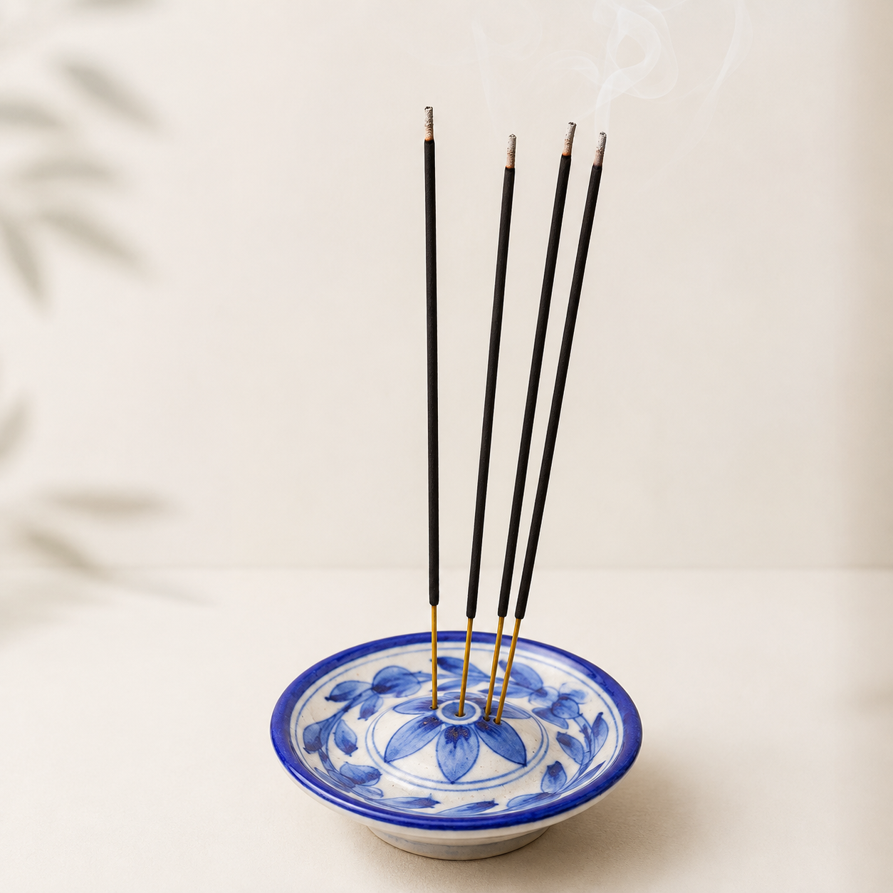 3-inch Blue Pottery Incense Stick Holder