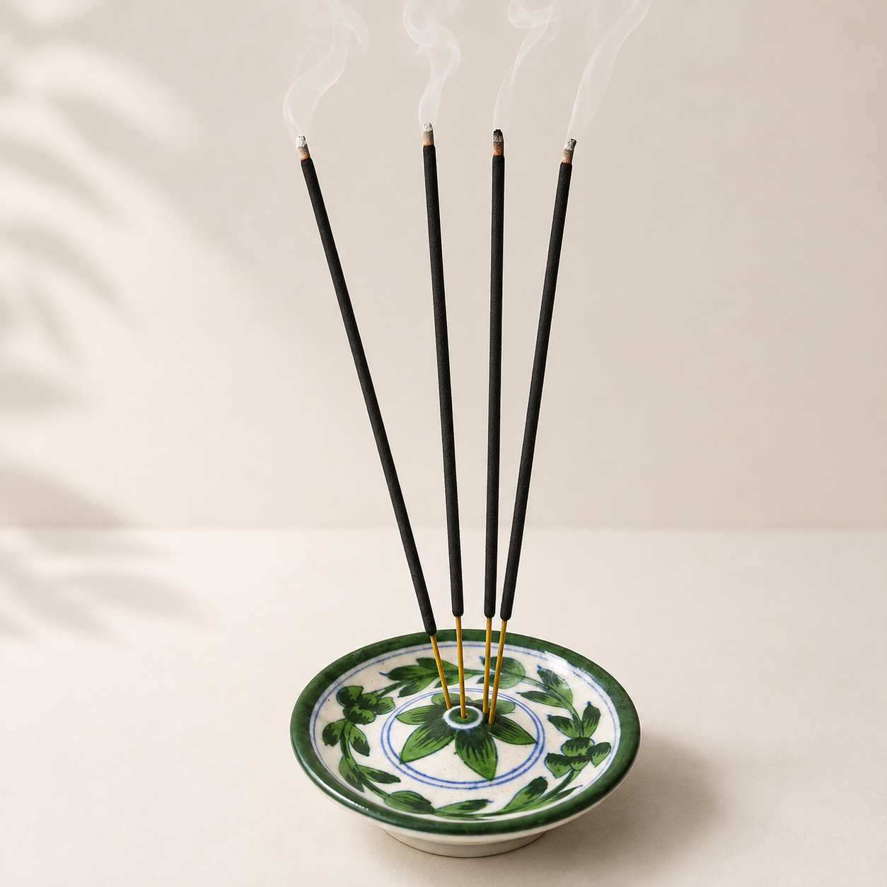 3-inch Blue Pottery Incense Stick Holder
