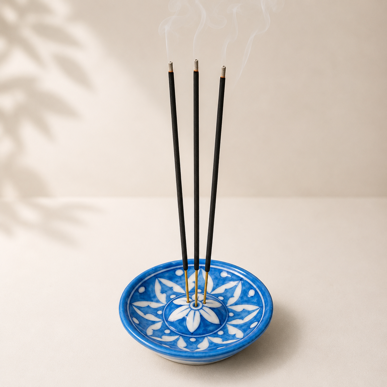 3-inch Blue Pottery Incense Stick Holder