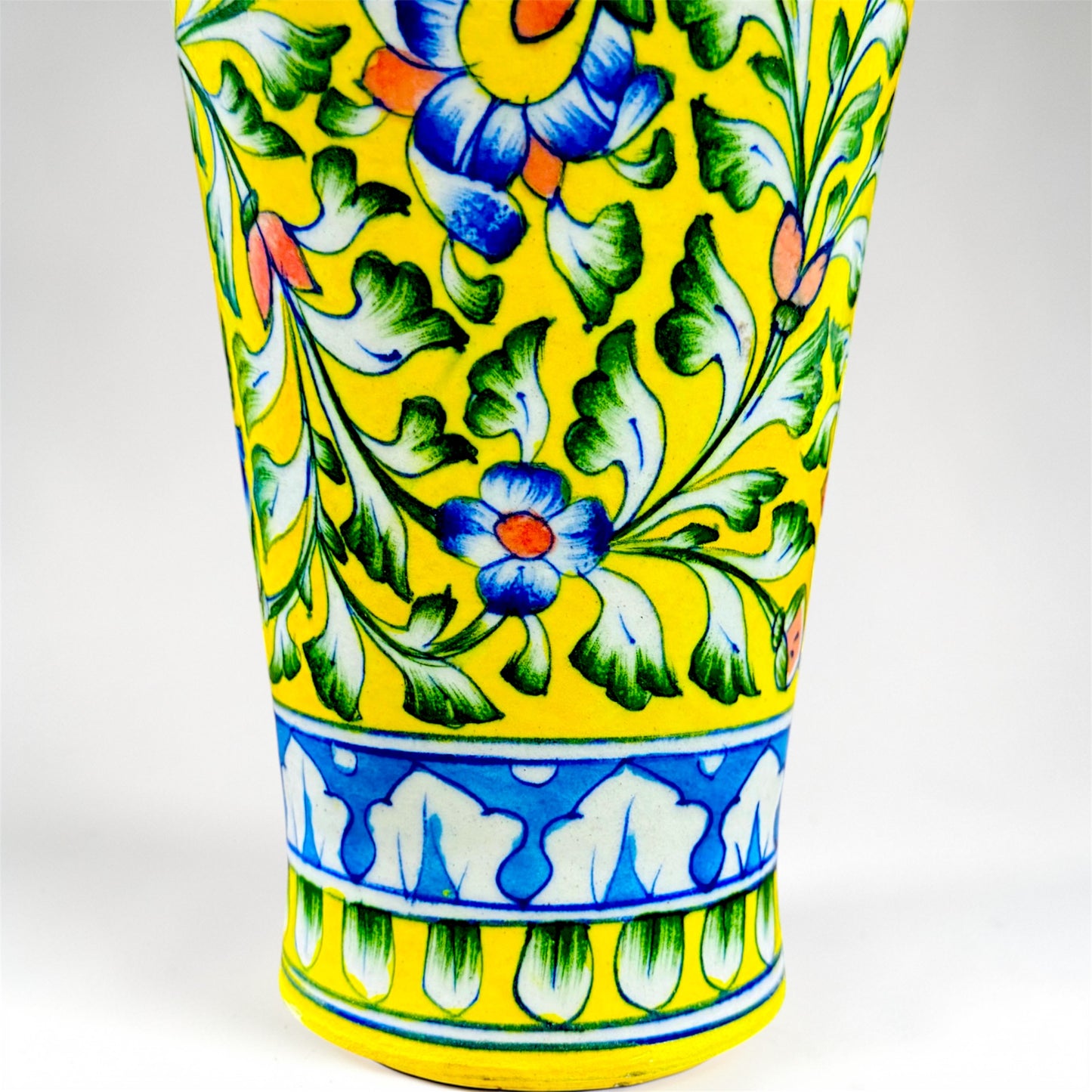 12-inch Blue Pottery Vase