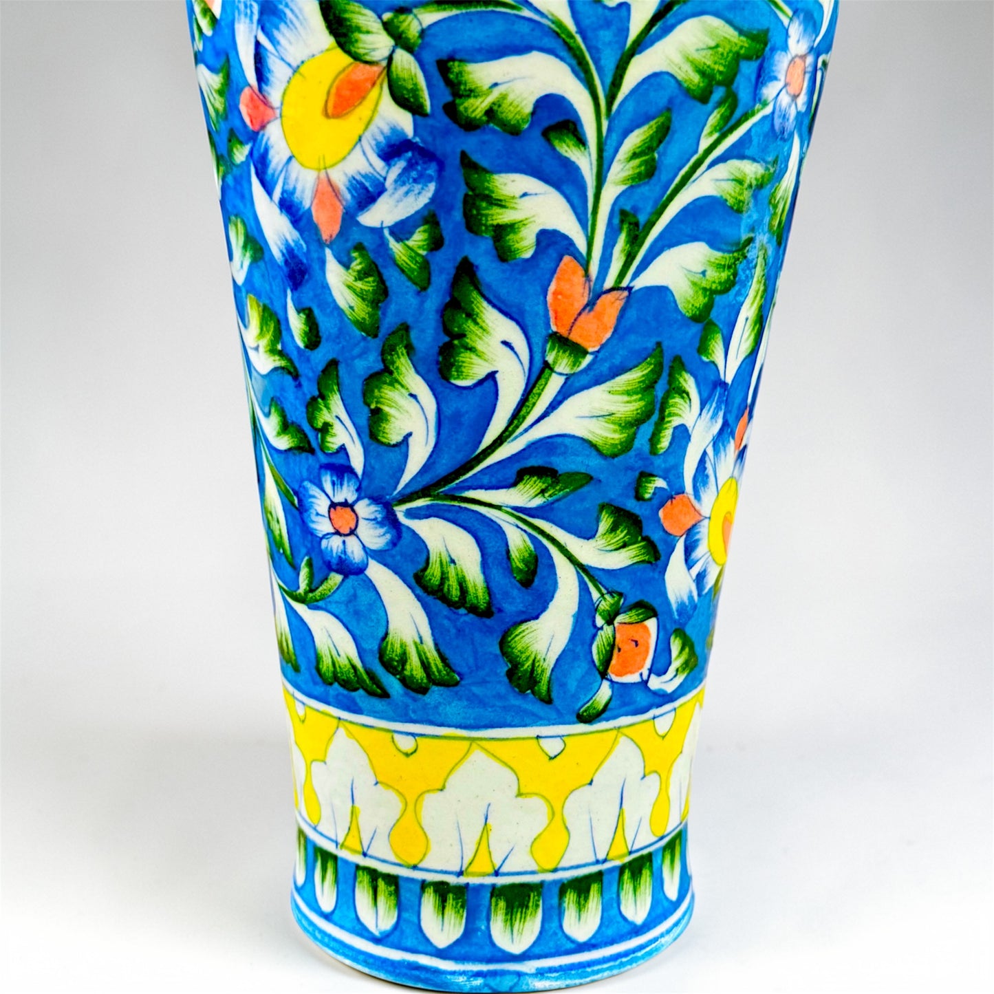 12-inch Blue Pottery Vase