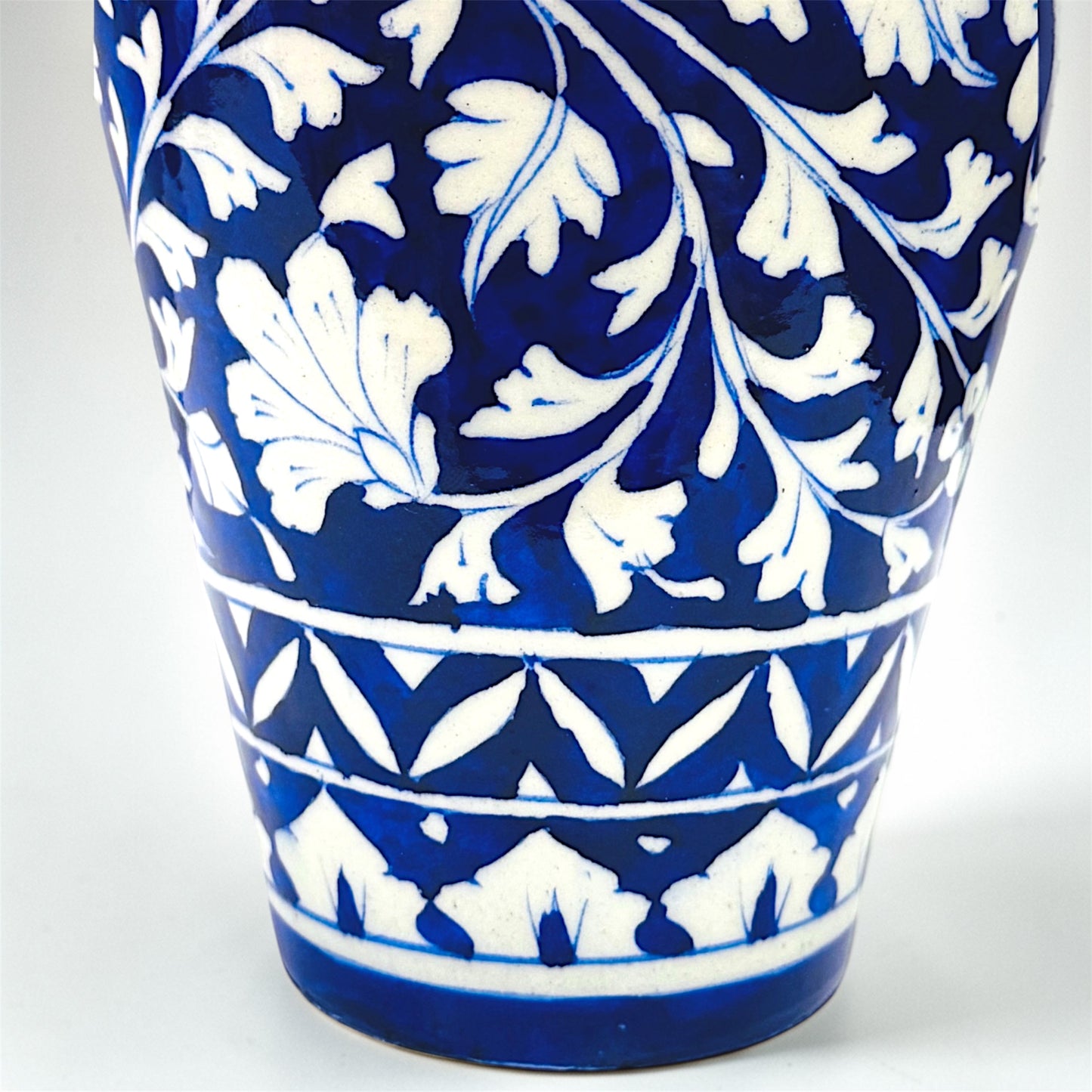 10-inch Blue Pottery Handi Vase