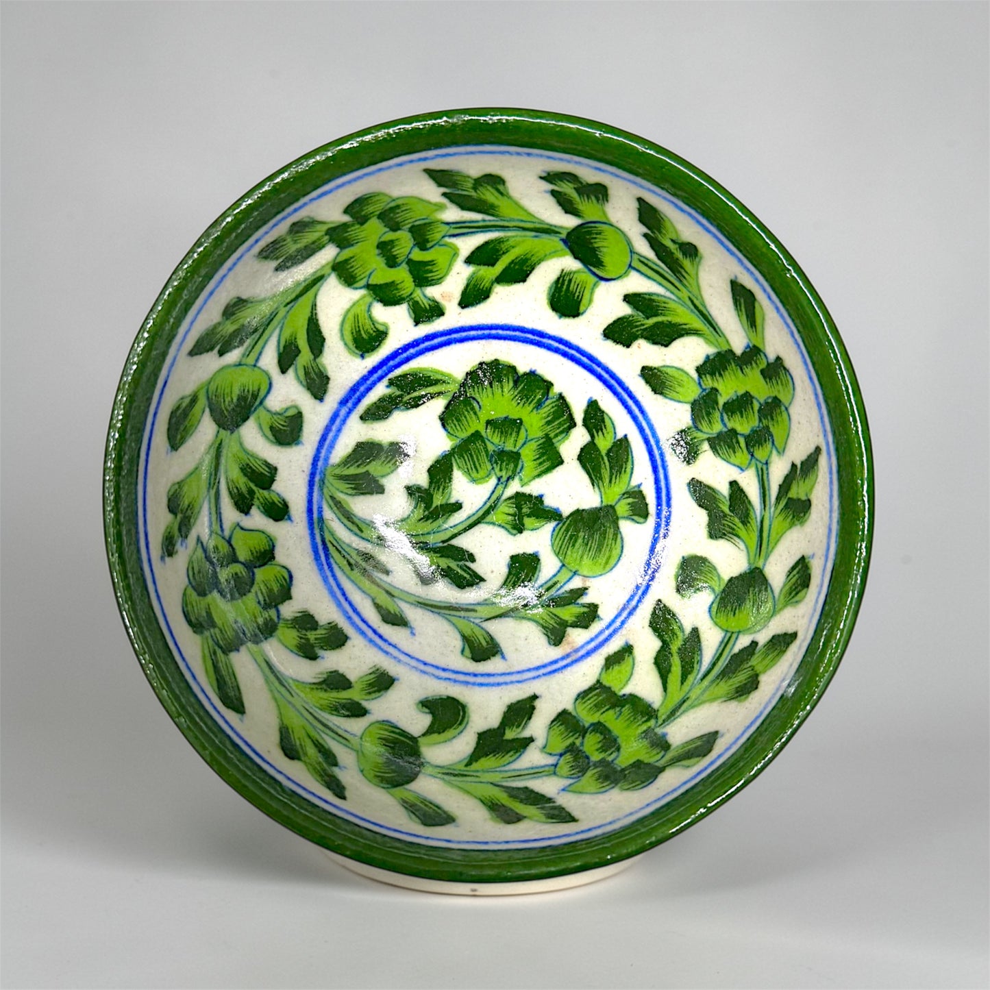 6-inch Blue Pottery Fruit Bowl