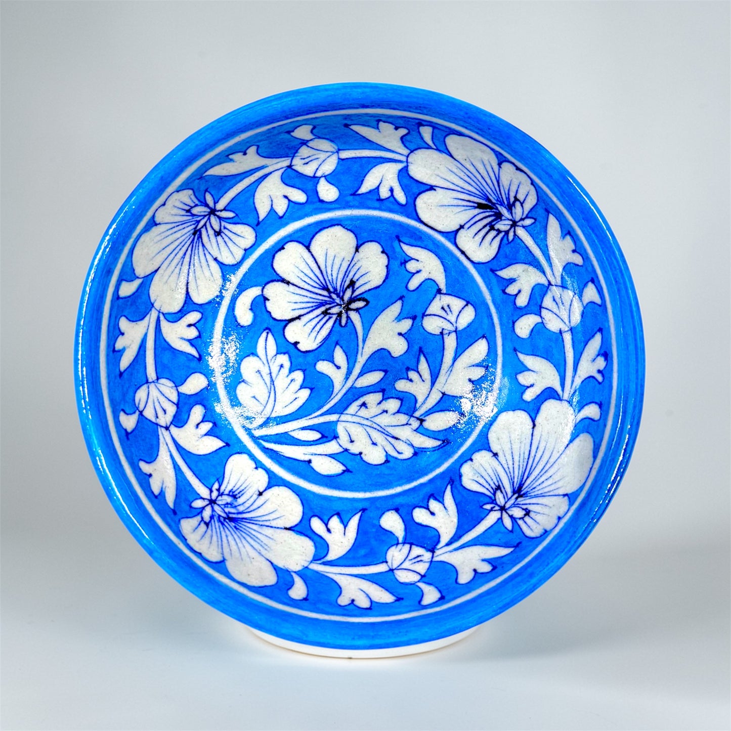 6-inch Blue Pottery Fruit Bowl