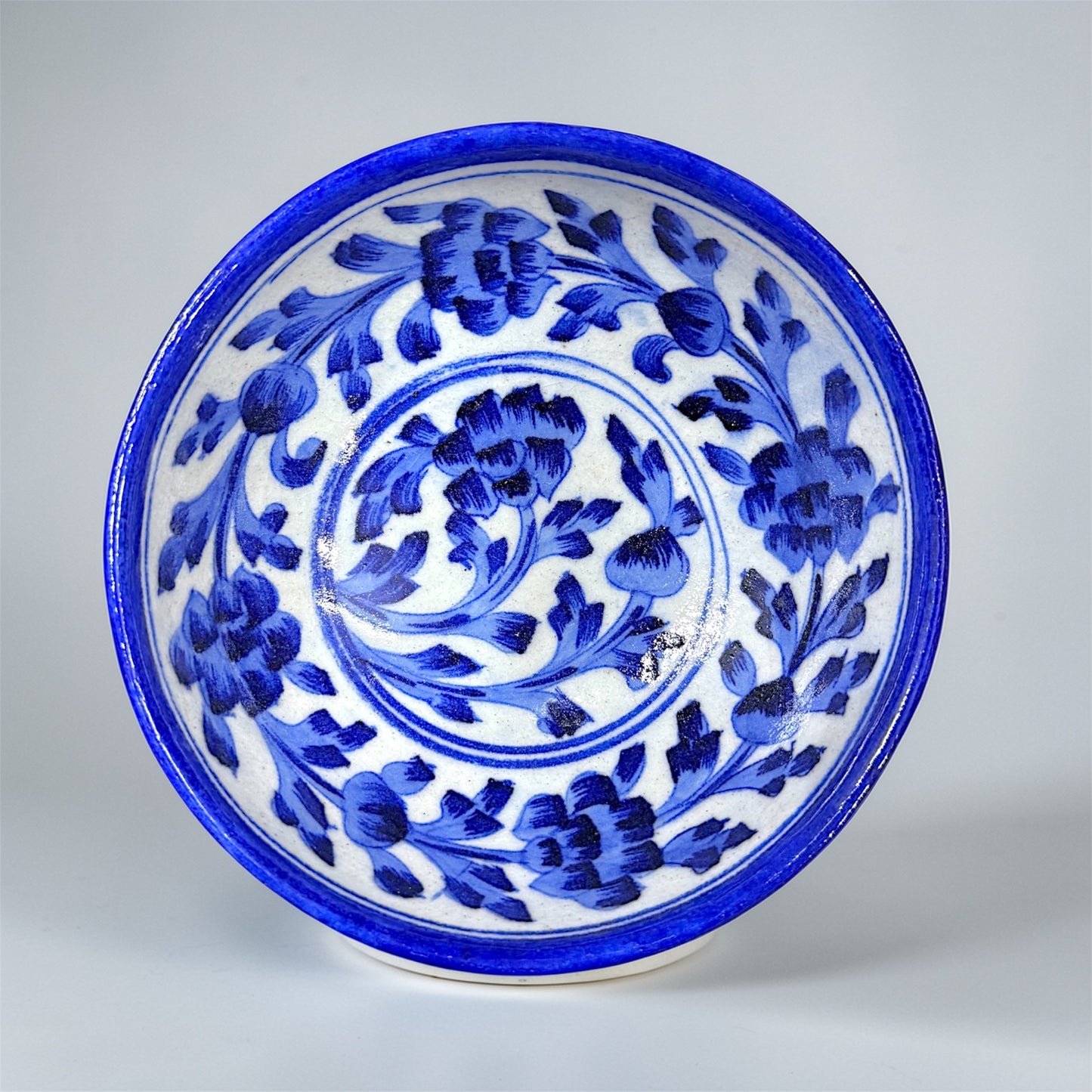 6-inch Blue Pottery Fruit Bowl