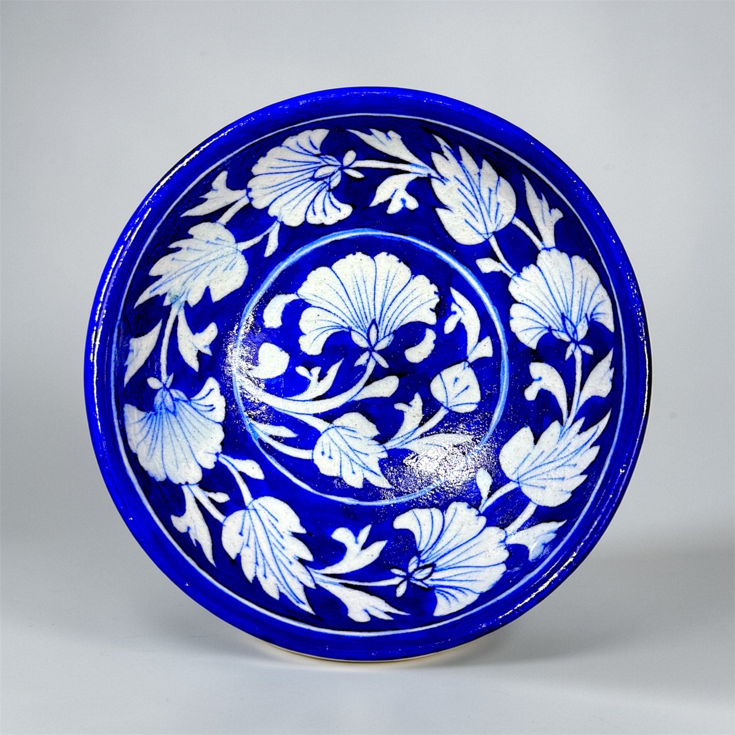 6-inch Blue Pottery Fruit Bowl