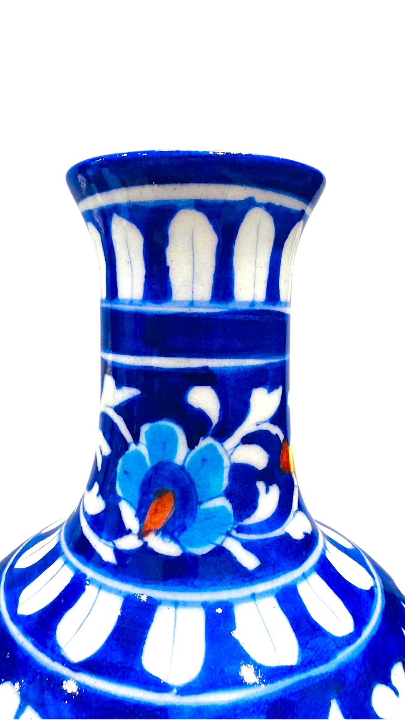 10-Inch Blue Pottery Surahi Vase