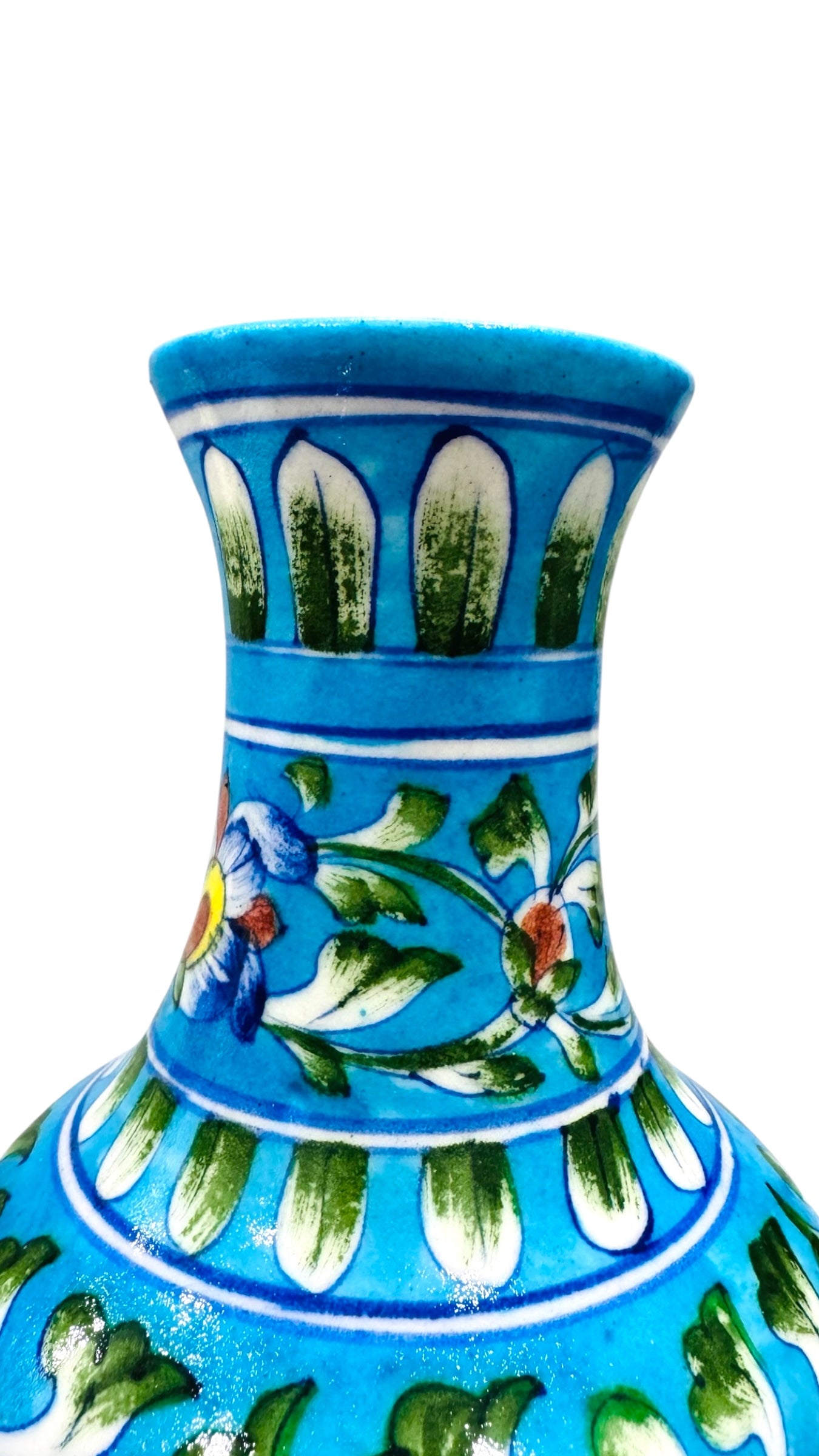 10-Inch Blue Pottery Surahi Vase