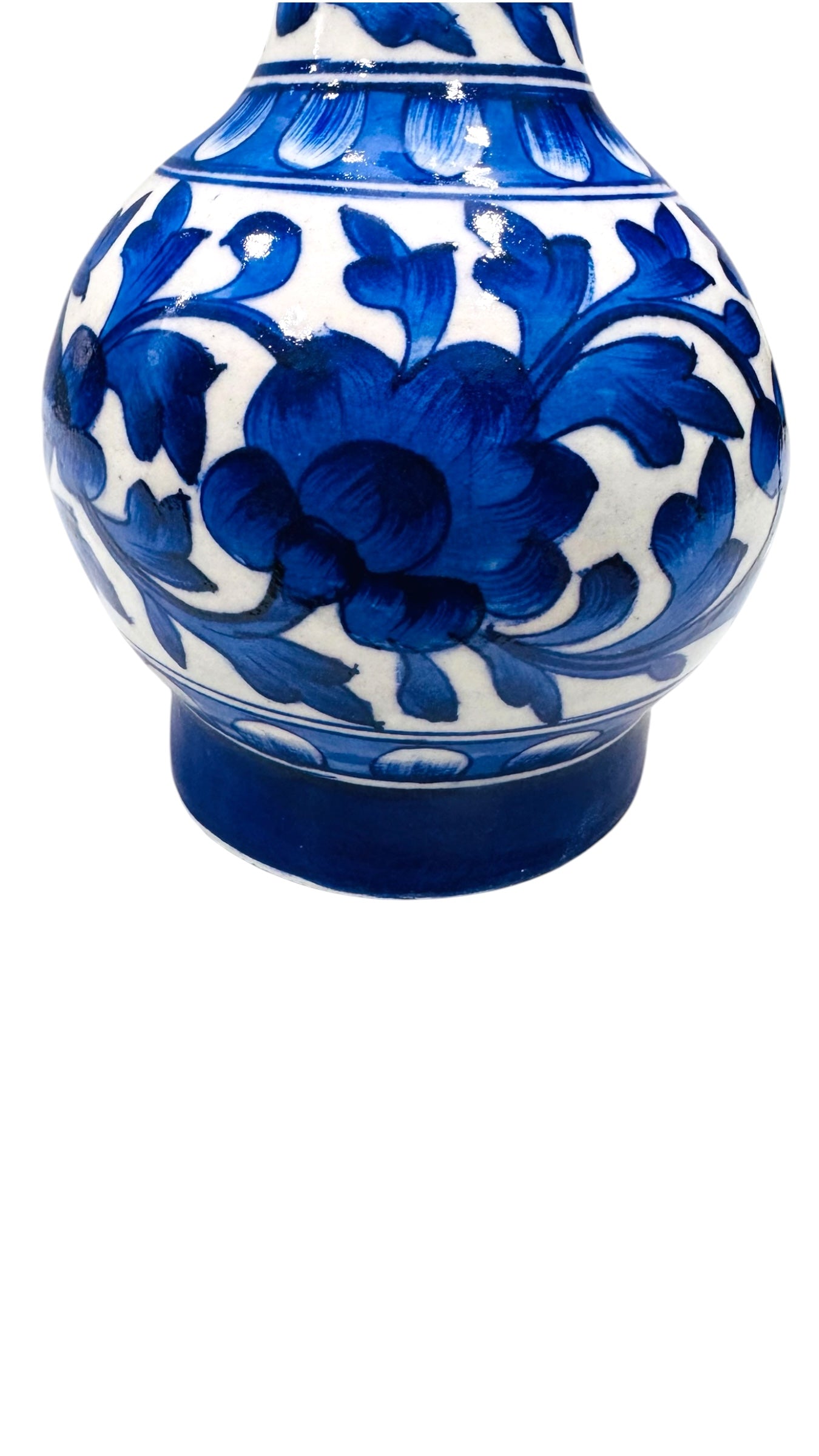 9-Inch Blue Pottery Vase