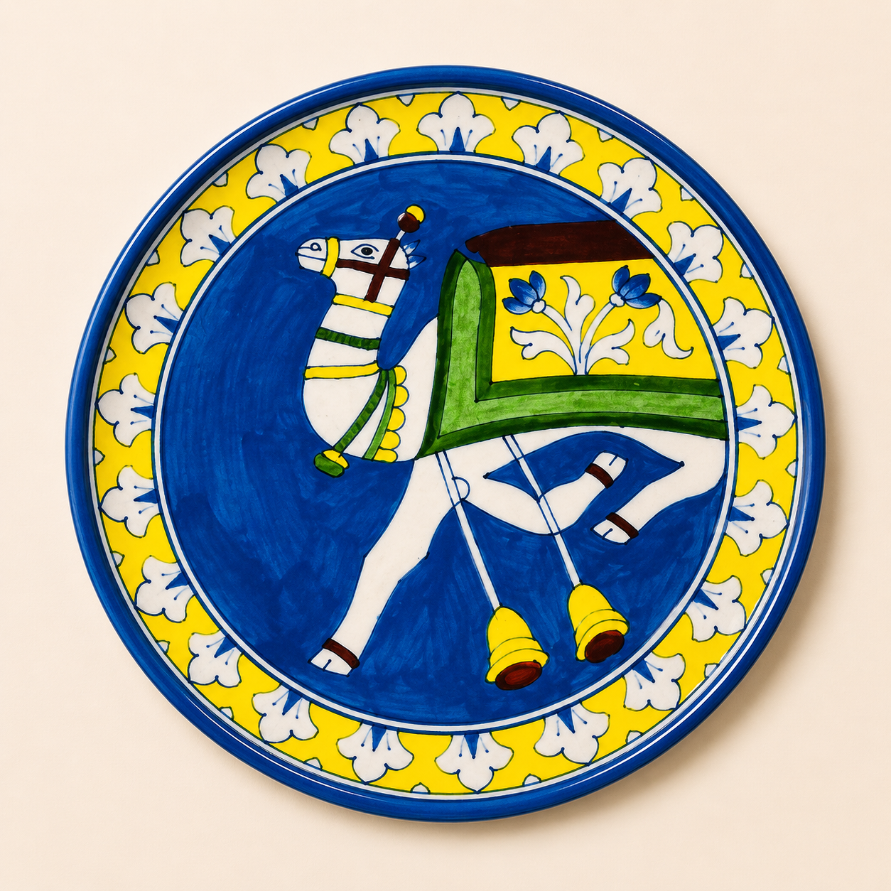 10 Inch Blue Pottery Plate