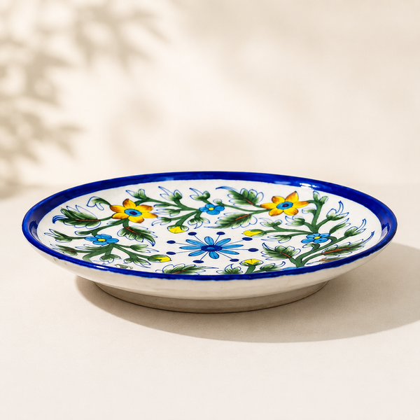 10 Inch Blue Pottery Plate