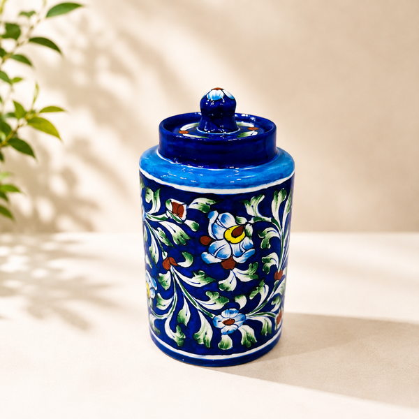 7-inch Blue Pottery Jar