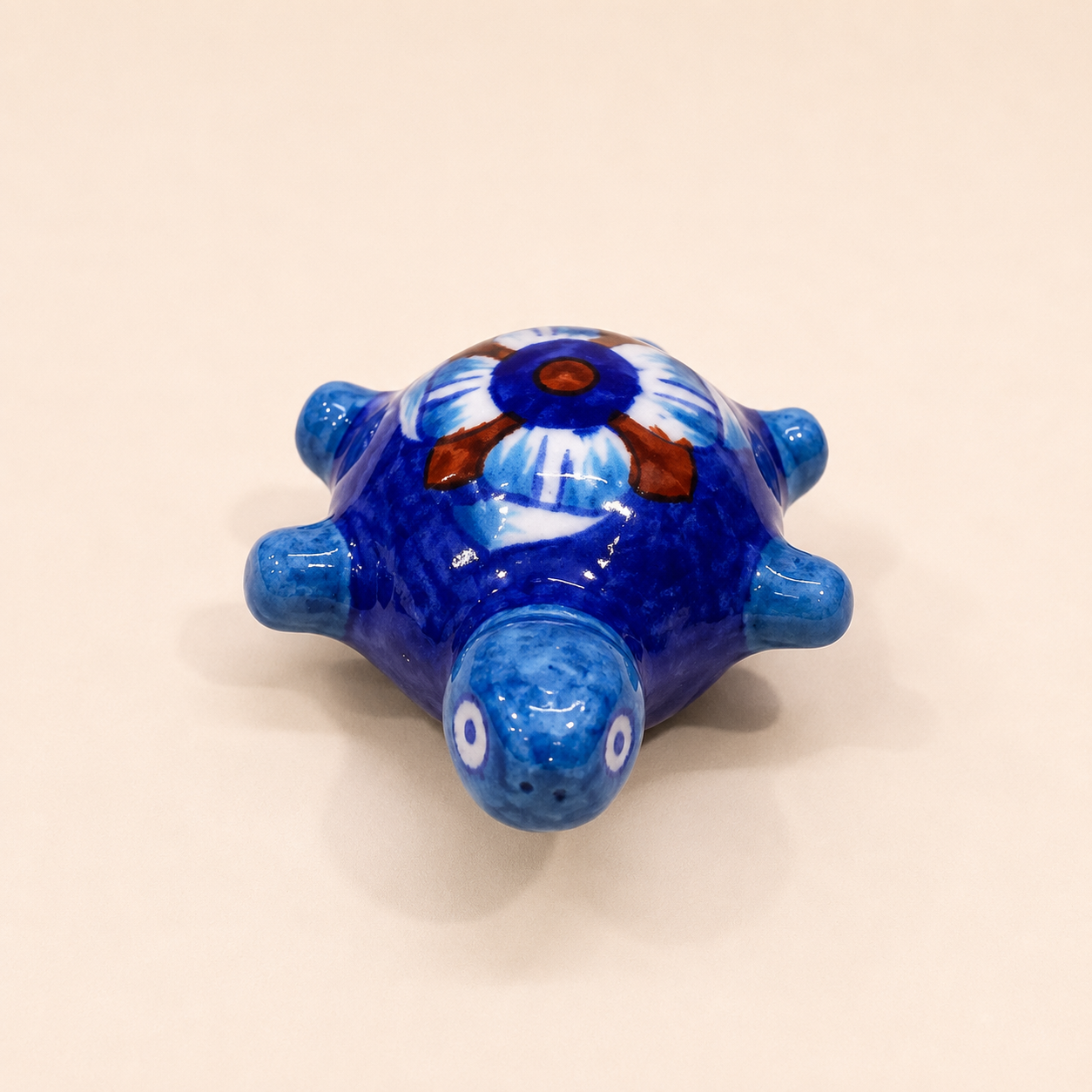 Blue Pottery Tortoise Paperweight