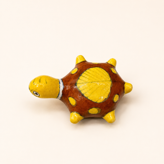 Blue Pottery Tortoise Paperweight