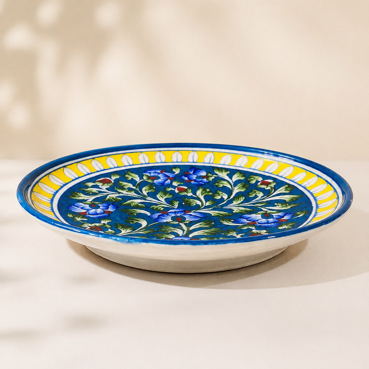 10 Inch Blue Pottery Plate
