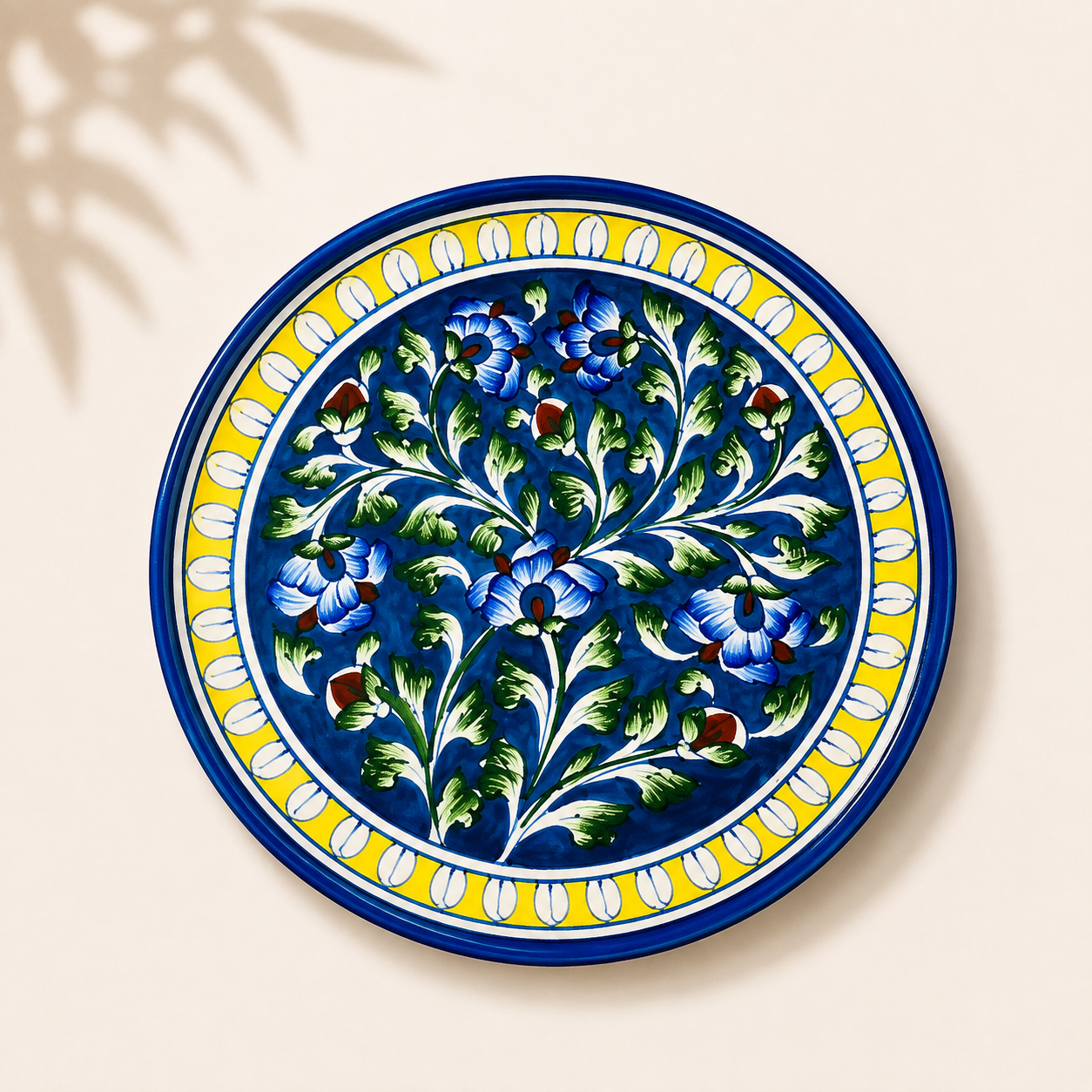 10 Inch Blue Pottery Plate