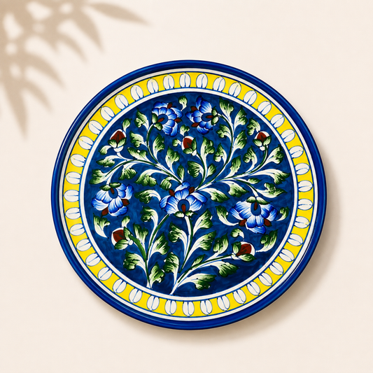 10 Inch Blue Pottery Plate