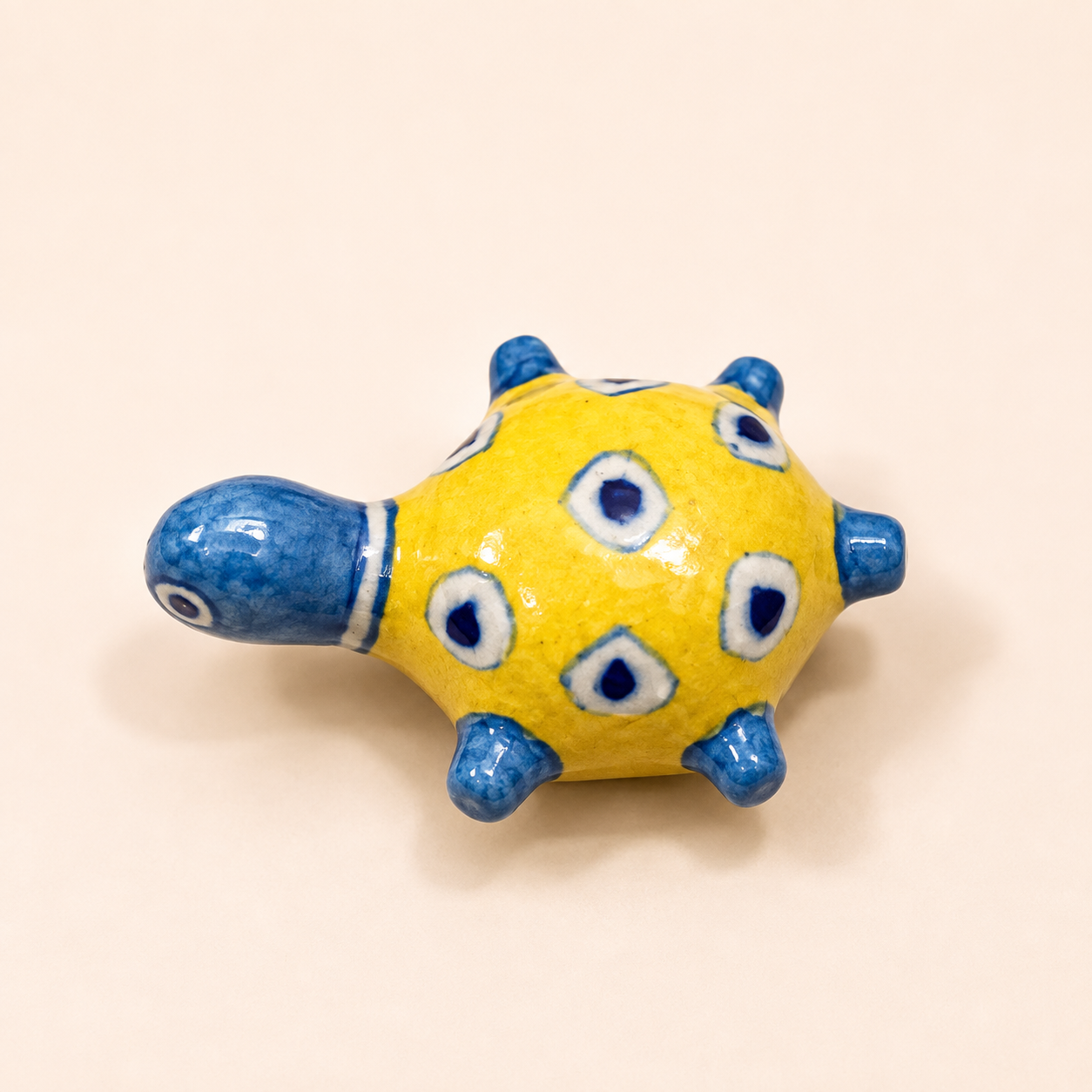 Blue Pottery Tortoise Paperweight