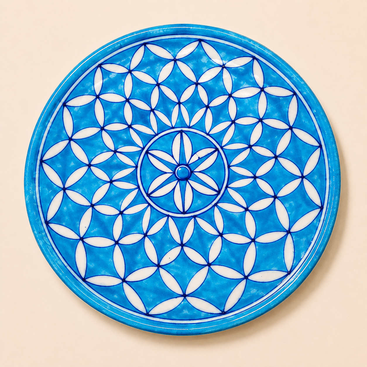 10 Inch Blue Pottery Plate