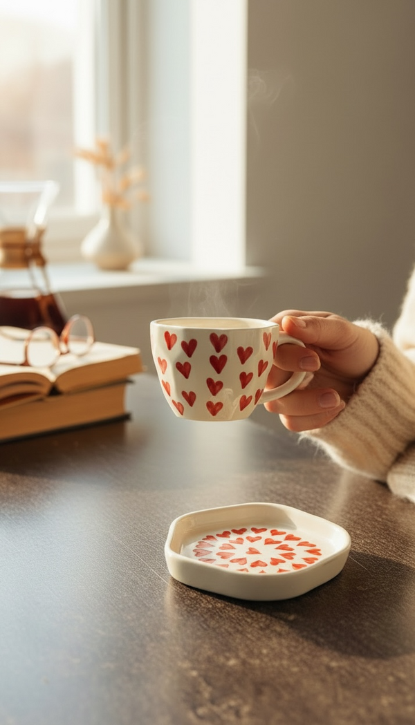 Love Doodle Cup & Saucer Set (1 Cup + 1 Saucer)