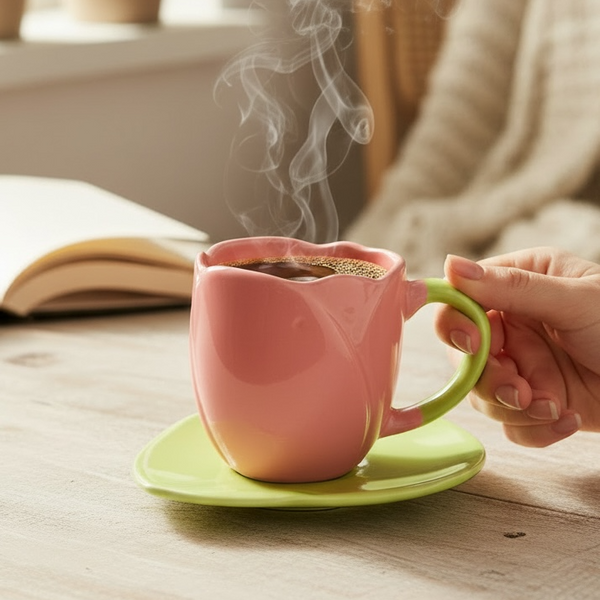 Bloom Tulip Cup & Saucer Set (1 Cup + 1 Saucer)