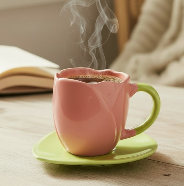 Bloom Tulip Cup & Saucer Set (1 Cup + 1 Saucer)