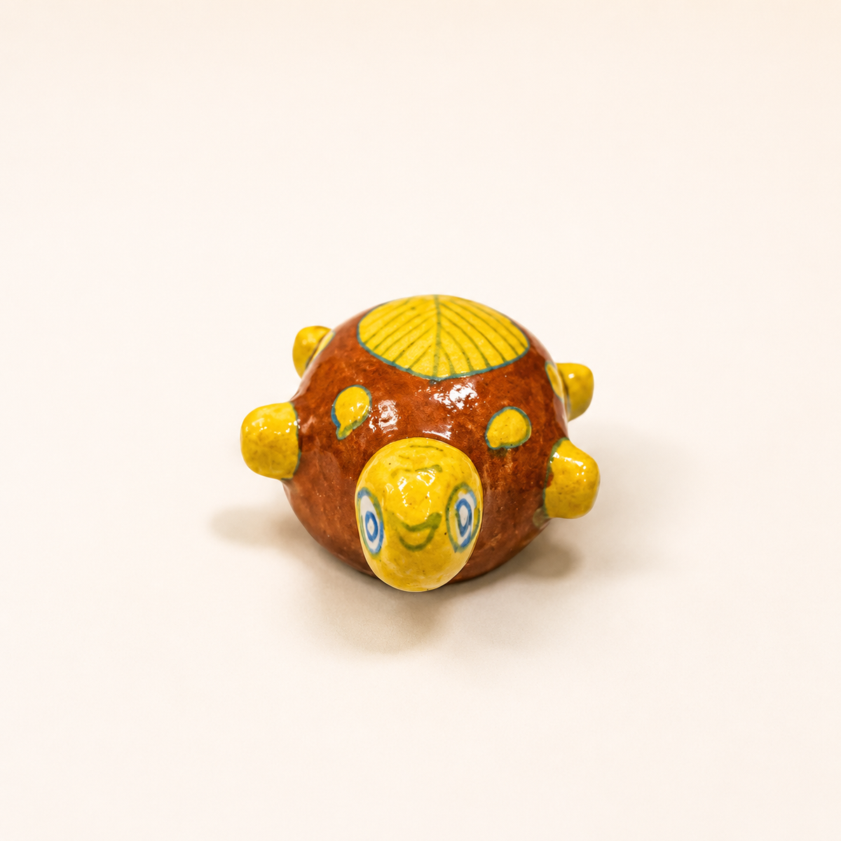 Blue Pottery Tortoise Paperweight