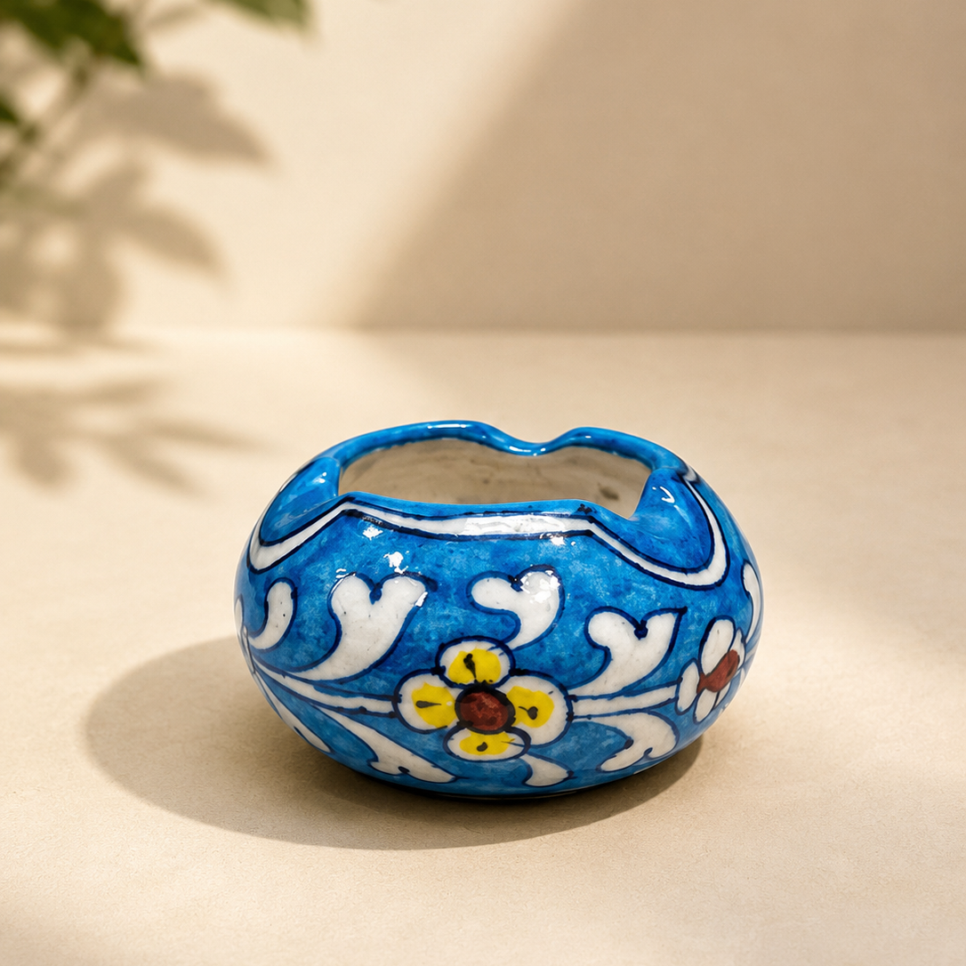 3-inch Blue Pottery Ashtray