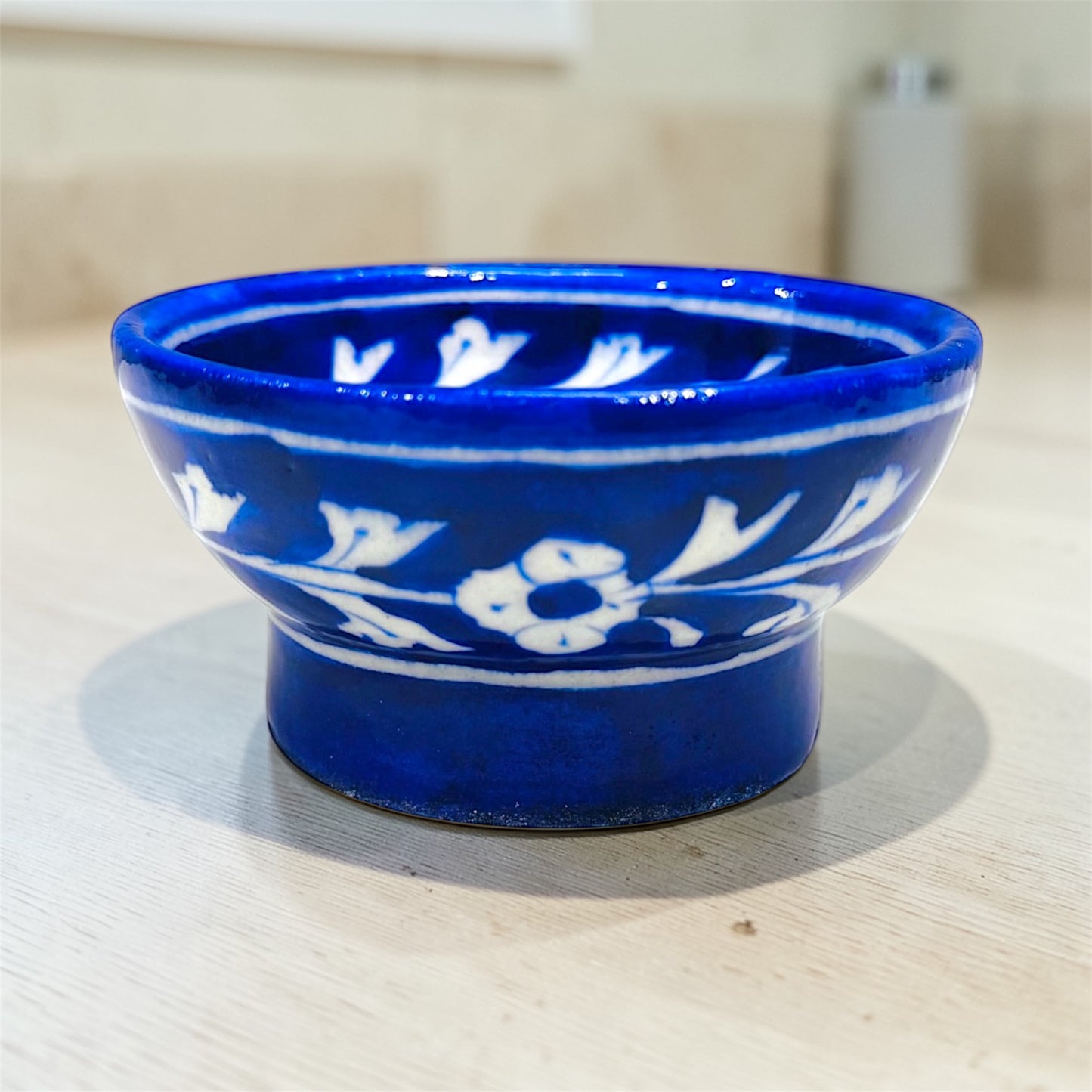 4 Inch Blue Pottery Bowl
