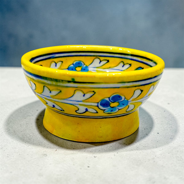 4 Inch Yellow Pottery Bowl
