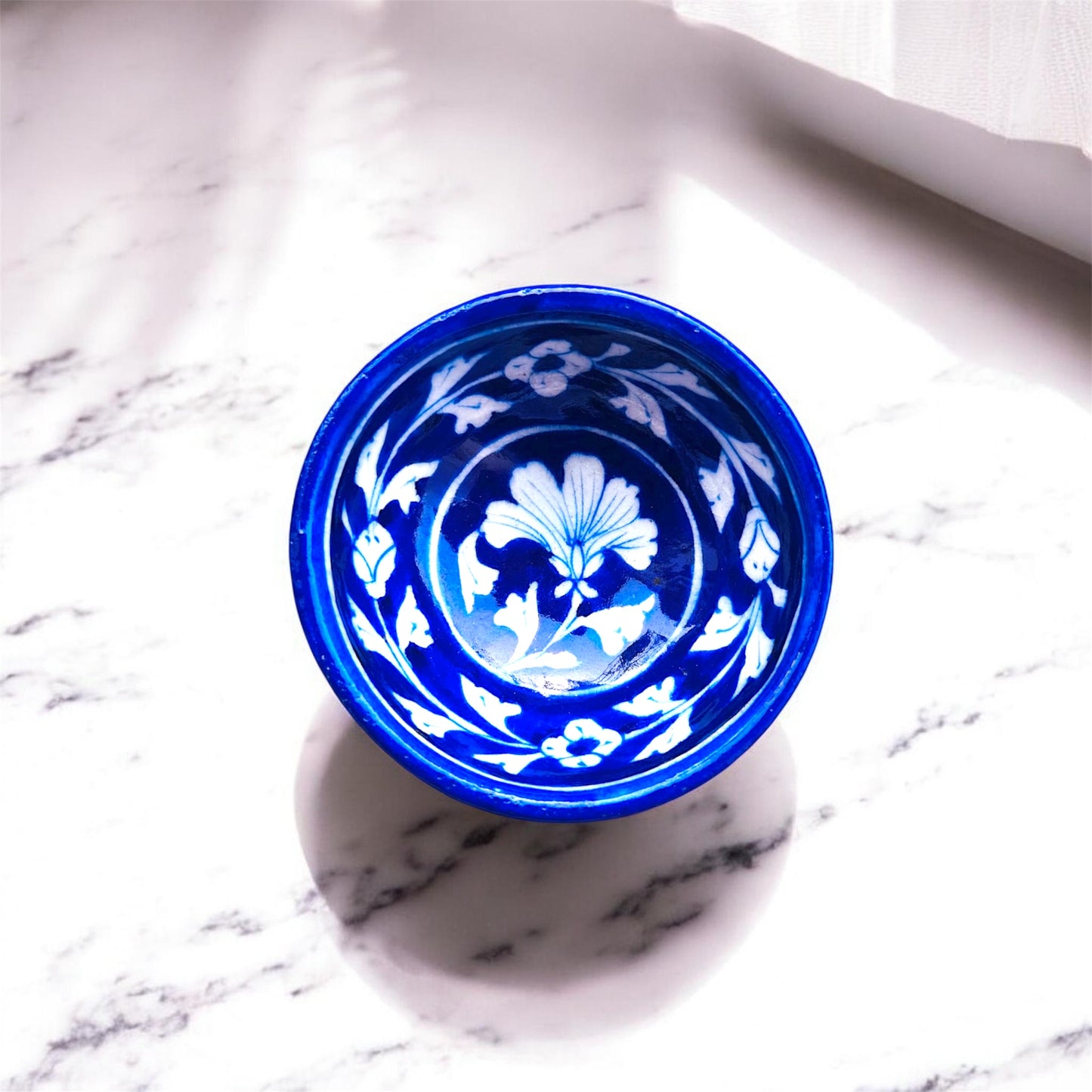 4 Inch Blue Pottery Bowl