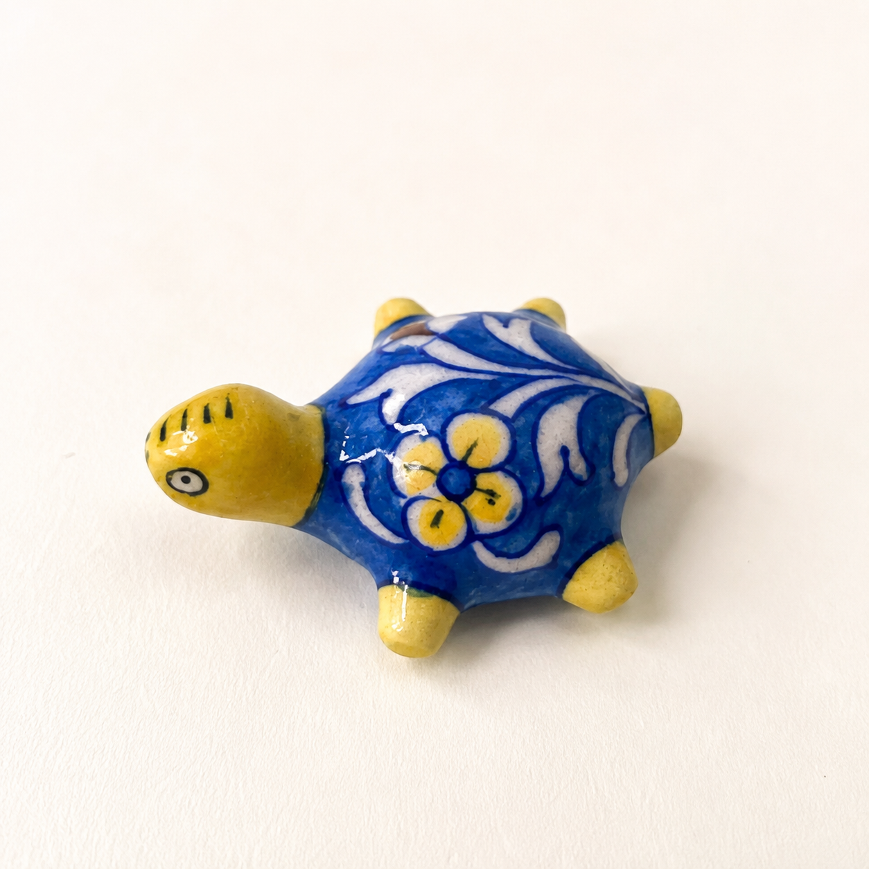 Blue Pottery Tortoise Paperweight