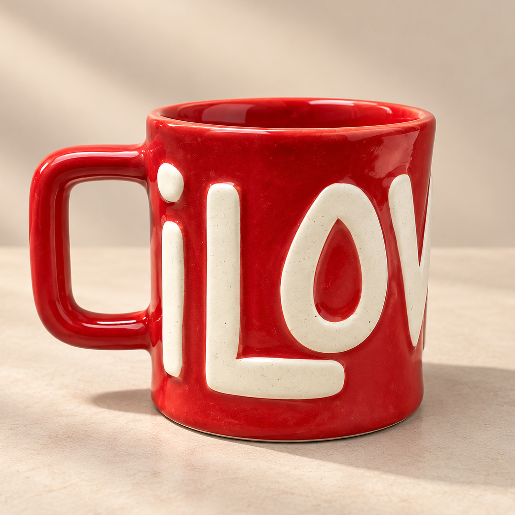 I Love You Two (Combo Set of 2, 1 Red + 1 Pink Mug)
