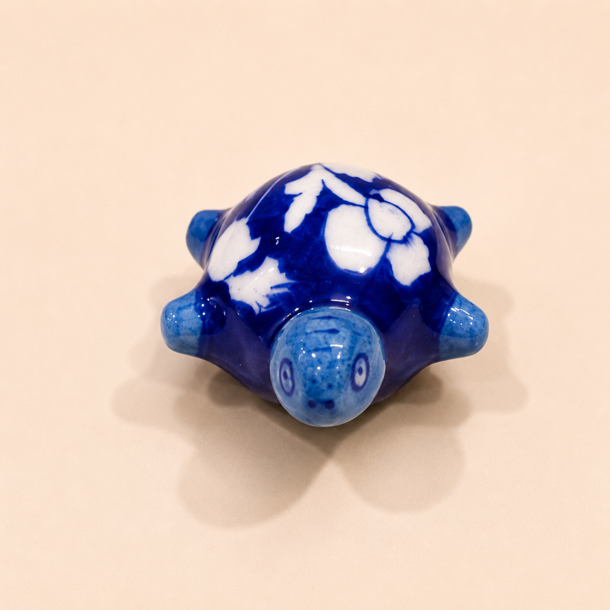 Blue Pottery Tortoise Paperweight
